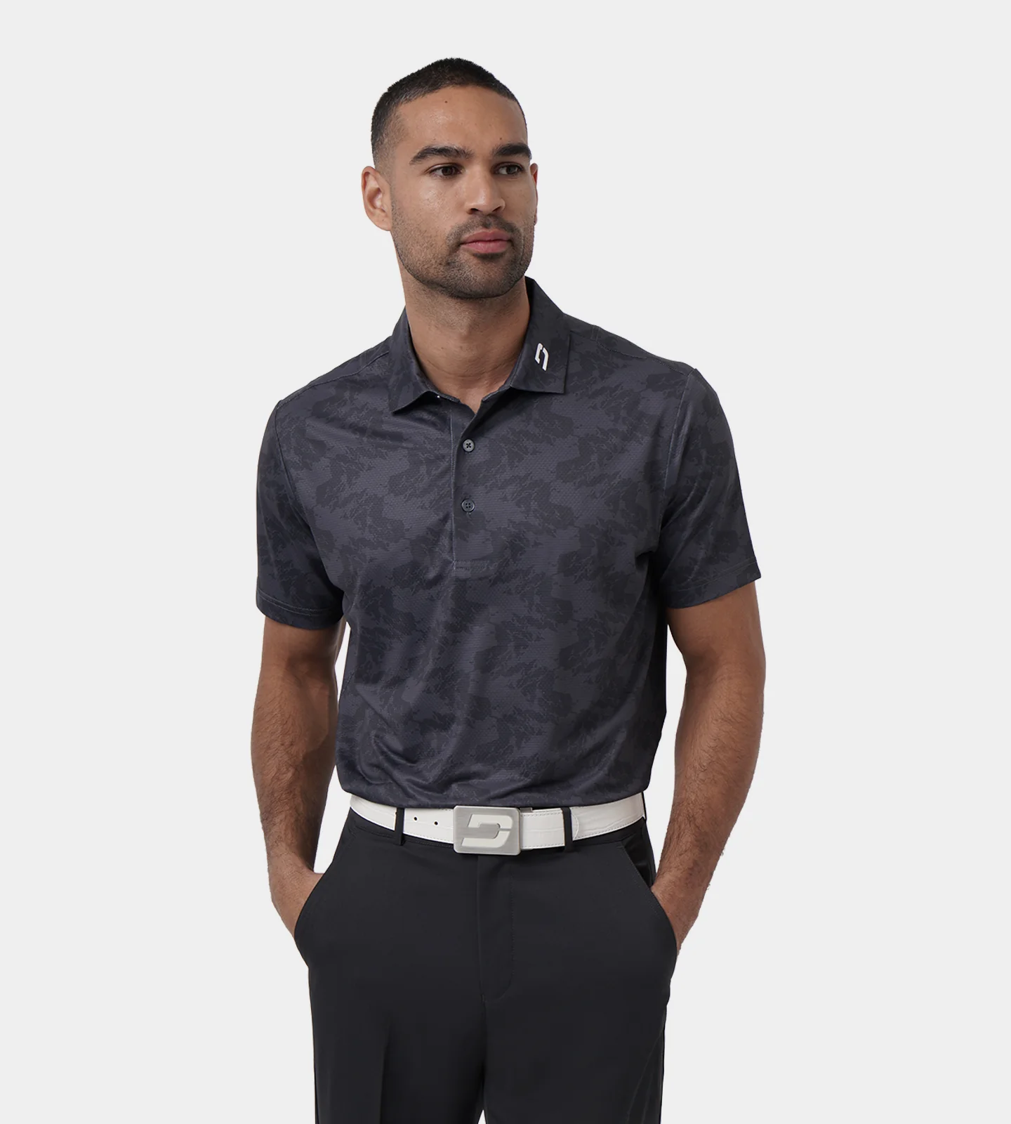 ABSTRACT EMOTIVE POLO - CHARCOAL - Image 3