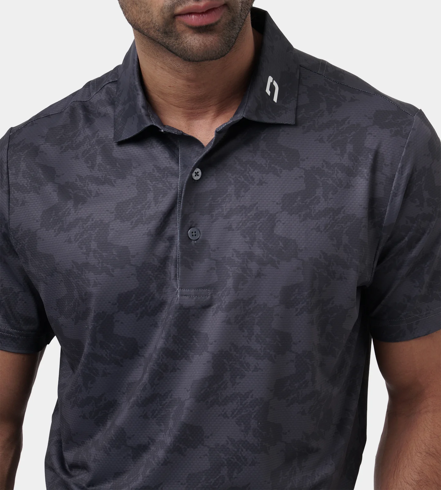 ABSTRACT EMOTIVE POLO - CHARCOAL - Image 4