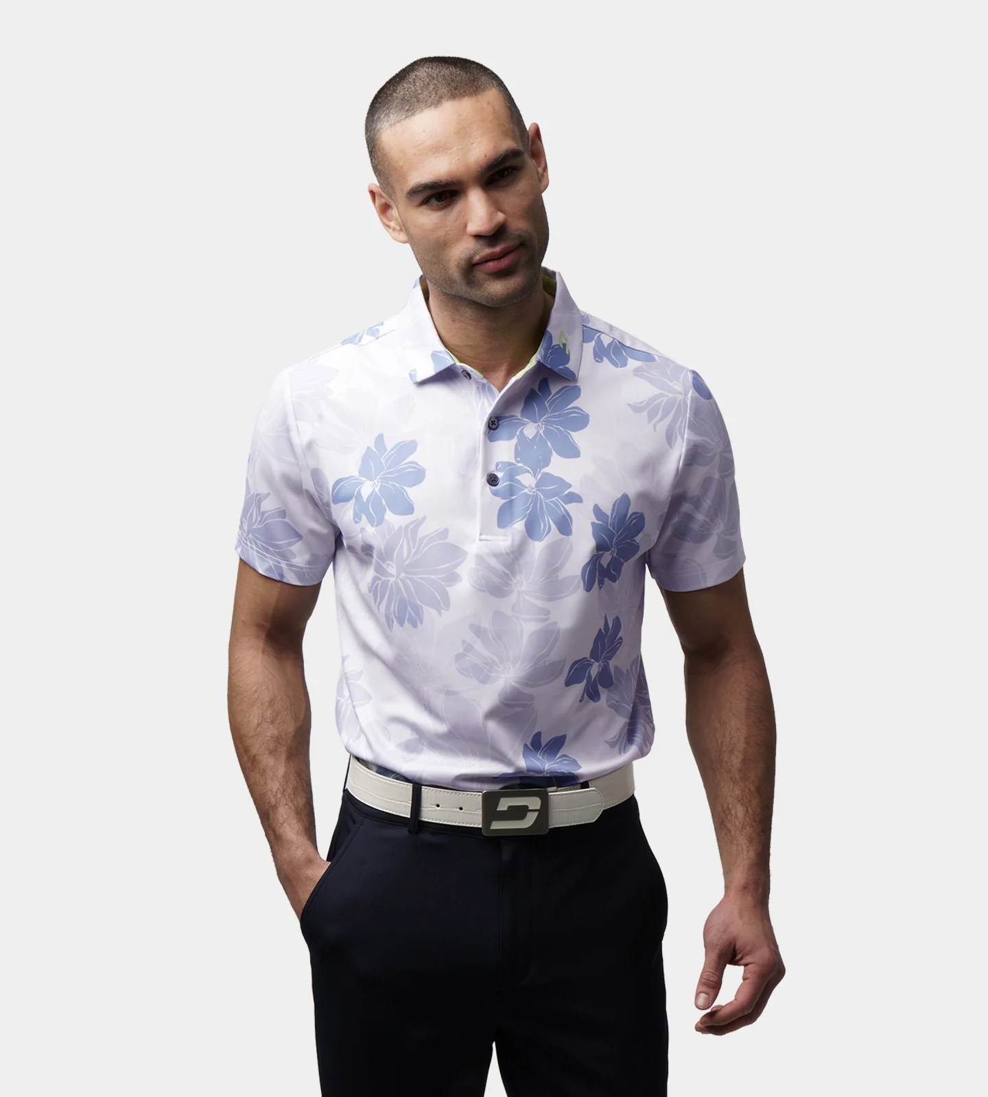 ABSTRACT FLOWER POLO - BLUE - Image 3