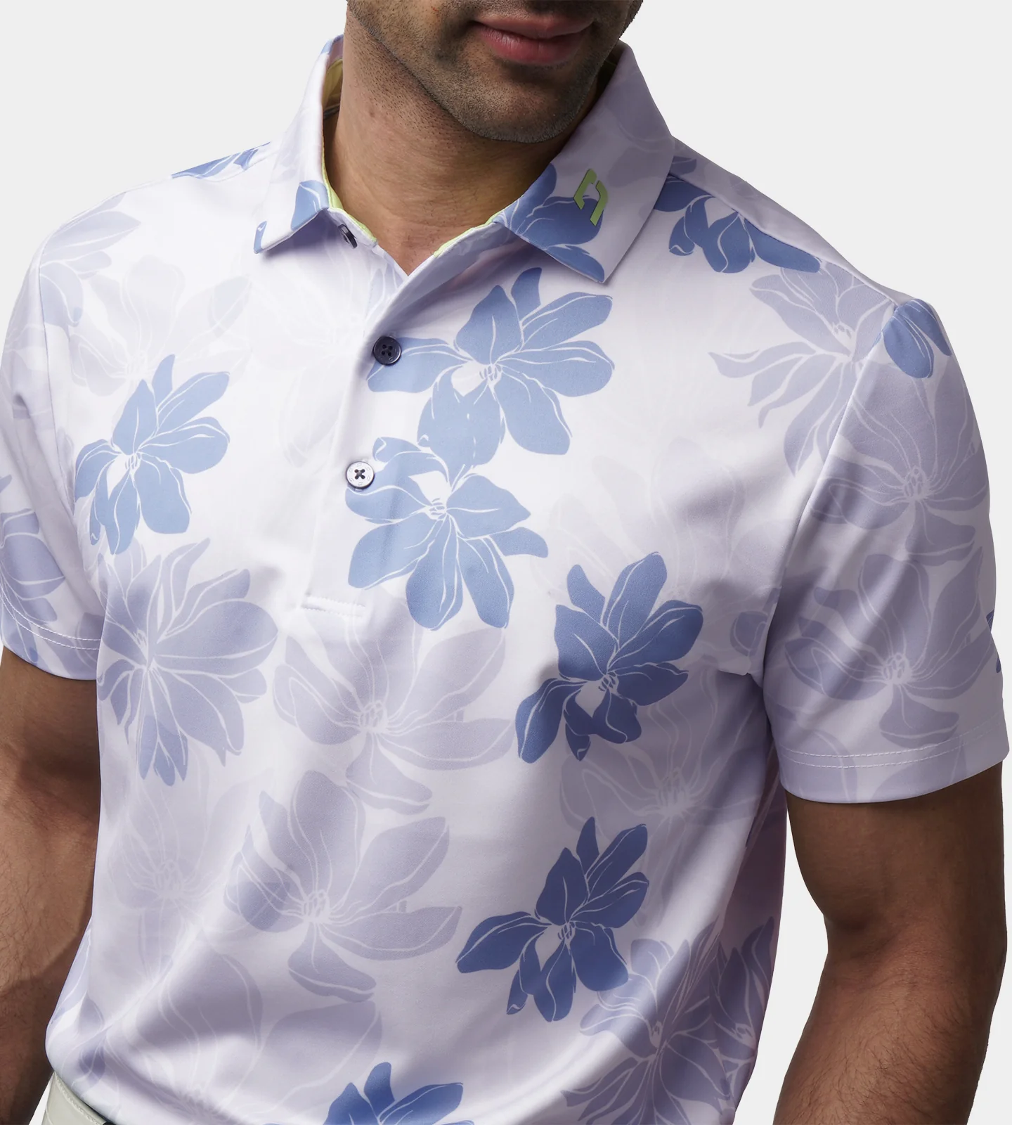 ABSTRACT FLOWER POLO - BLUE - Image 5