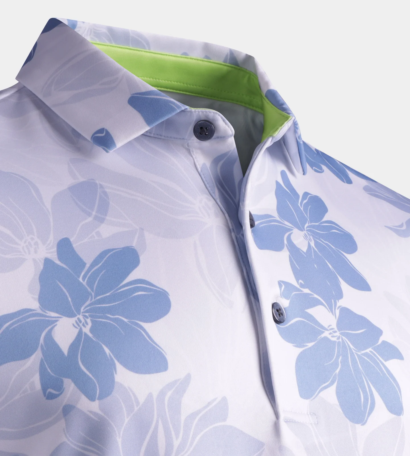 ABSTRACT FLOWER POLO - BLUE - Image 6