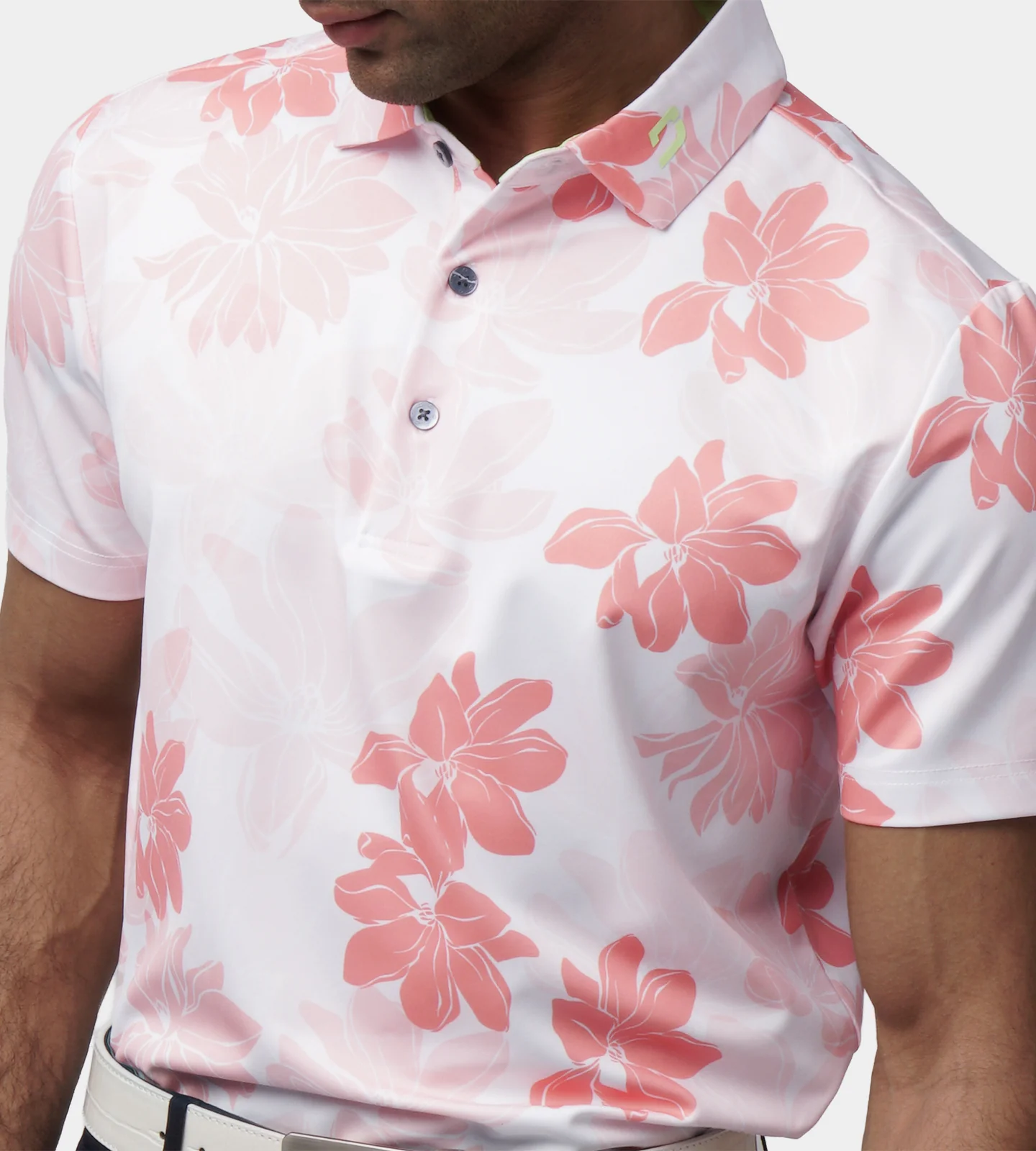 ABSTRACT FLOWER POLO - CORAL - Image 5