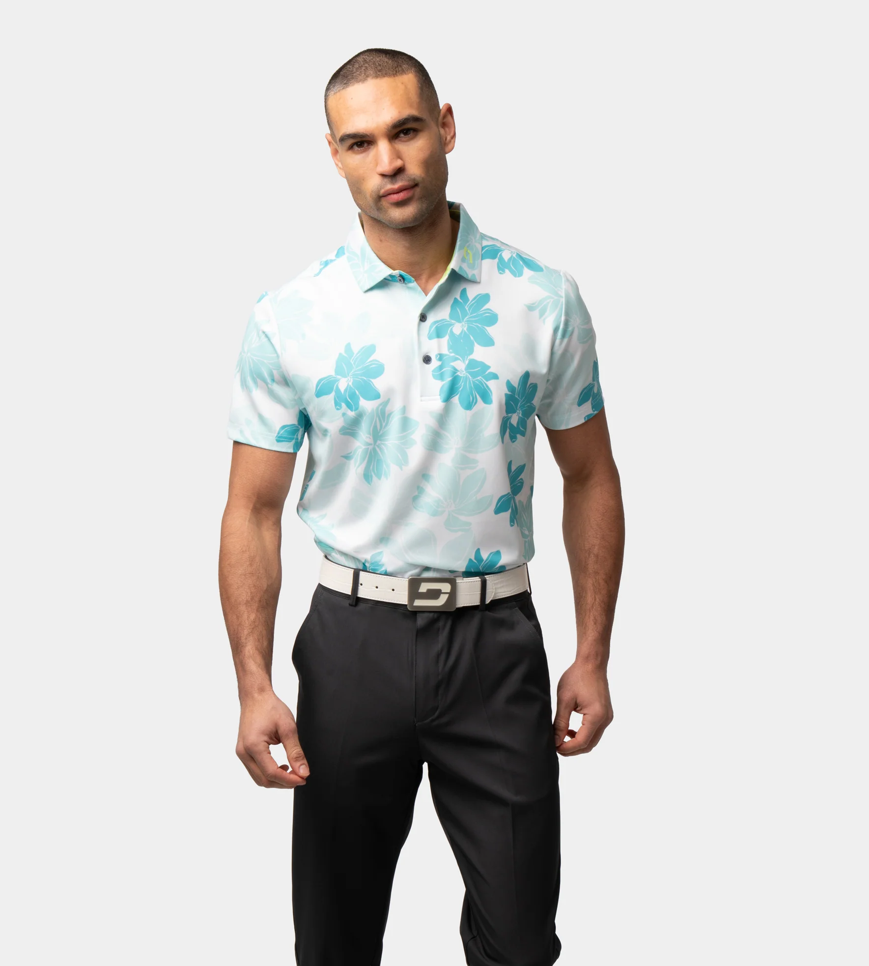 ABSTRACT FLOWER POLO - MINT - Image 3