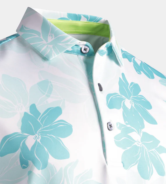 ABSTRACT FLOWER POLO - MINT - Image 5