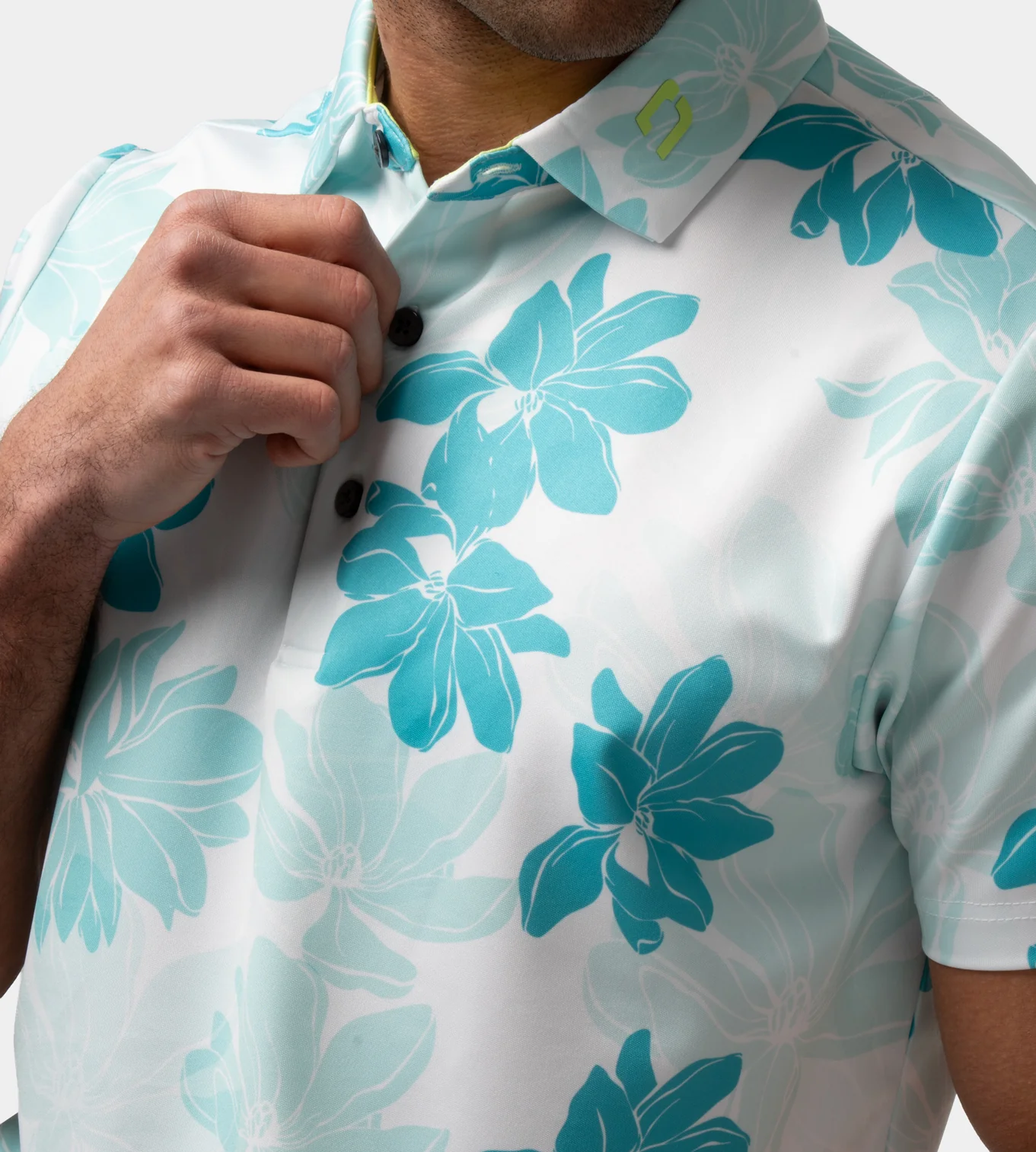 ABSTRACT FLOWER POLO - MINT - Image 6