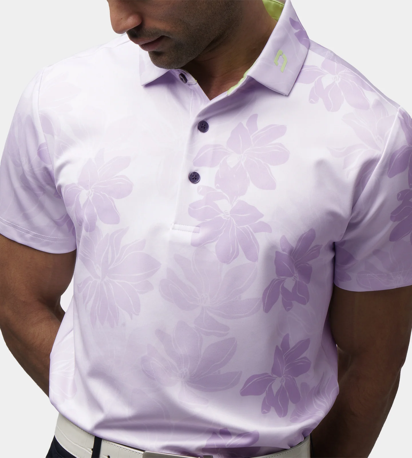 ABSTRACT FLOWER POLO - PURPLE - Image 5