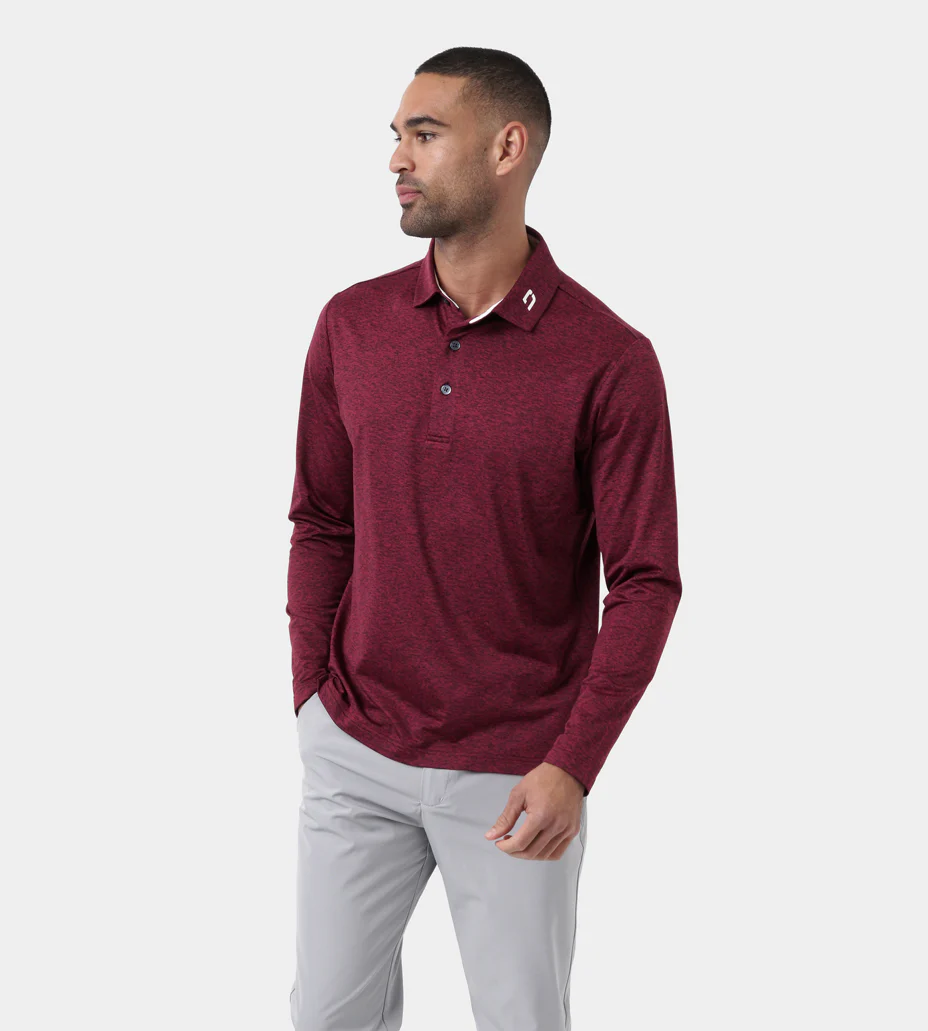 ARDENT FLEECE LINED POLO -BURGUNDY - Image 3