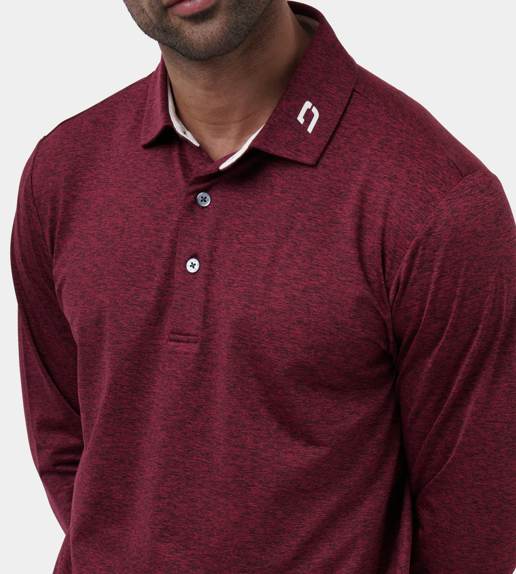 ARDENT FLEECE LINED POLO -BURGUNDY - Image 4