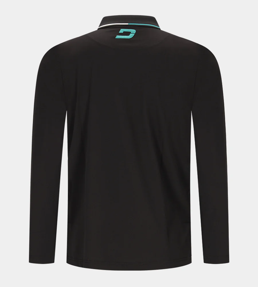 BAND LONG SLEEVE POLO - BLACK - Image 2