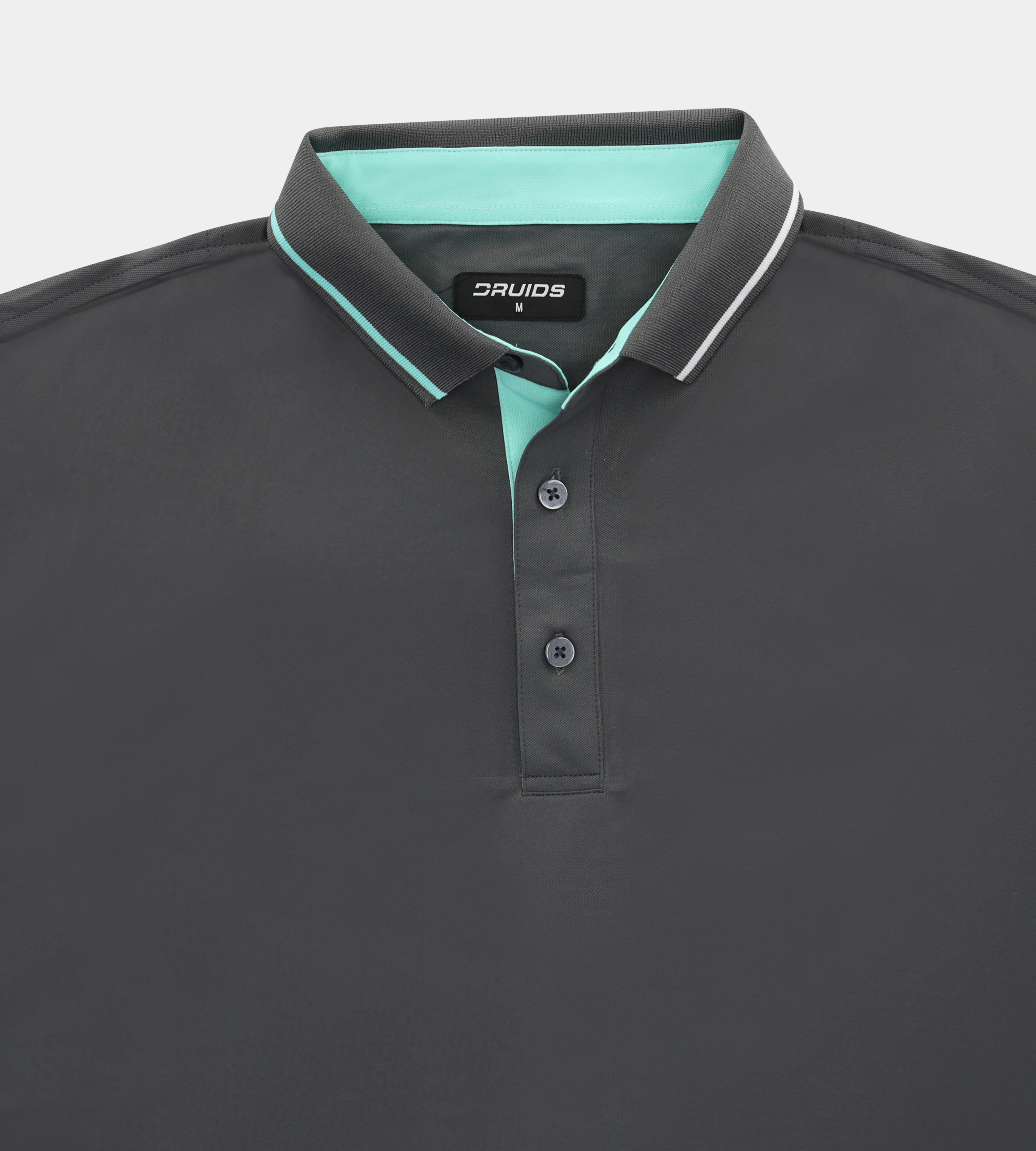 BAND LONG SLEEVE POLO - CHARCOAL - Image 3
