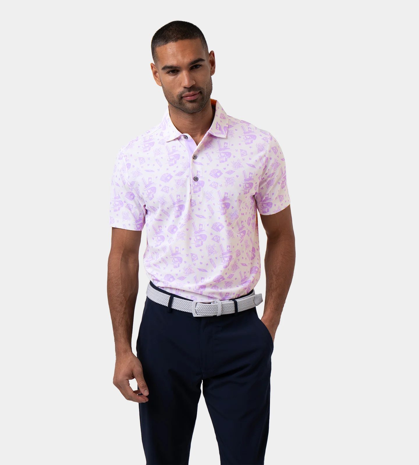 BLACKJACK POLO - WHITE/ LAVENDER - Image 3