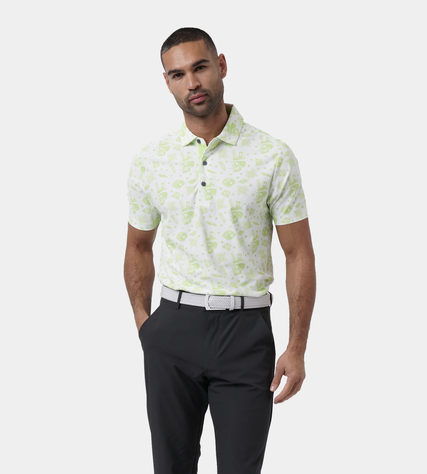 BLACKJACK POLO - WHITE / LIME - Image 3