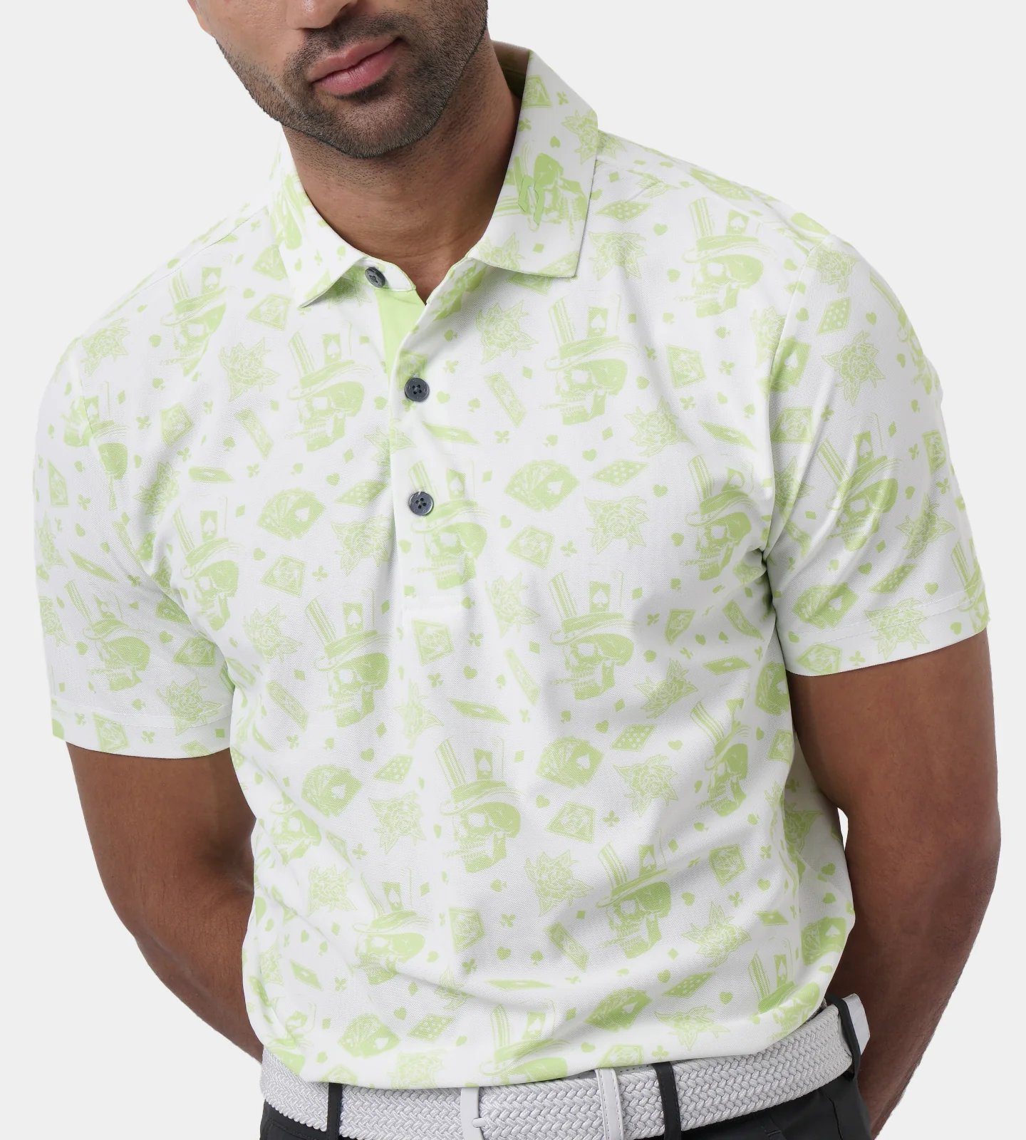 BLACKJACK POLO - WHITE / LIME - Image 4