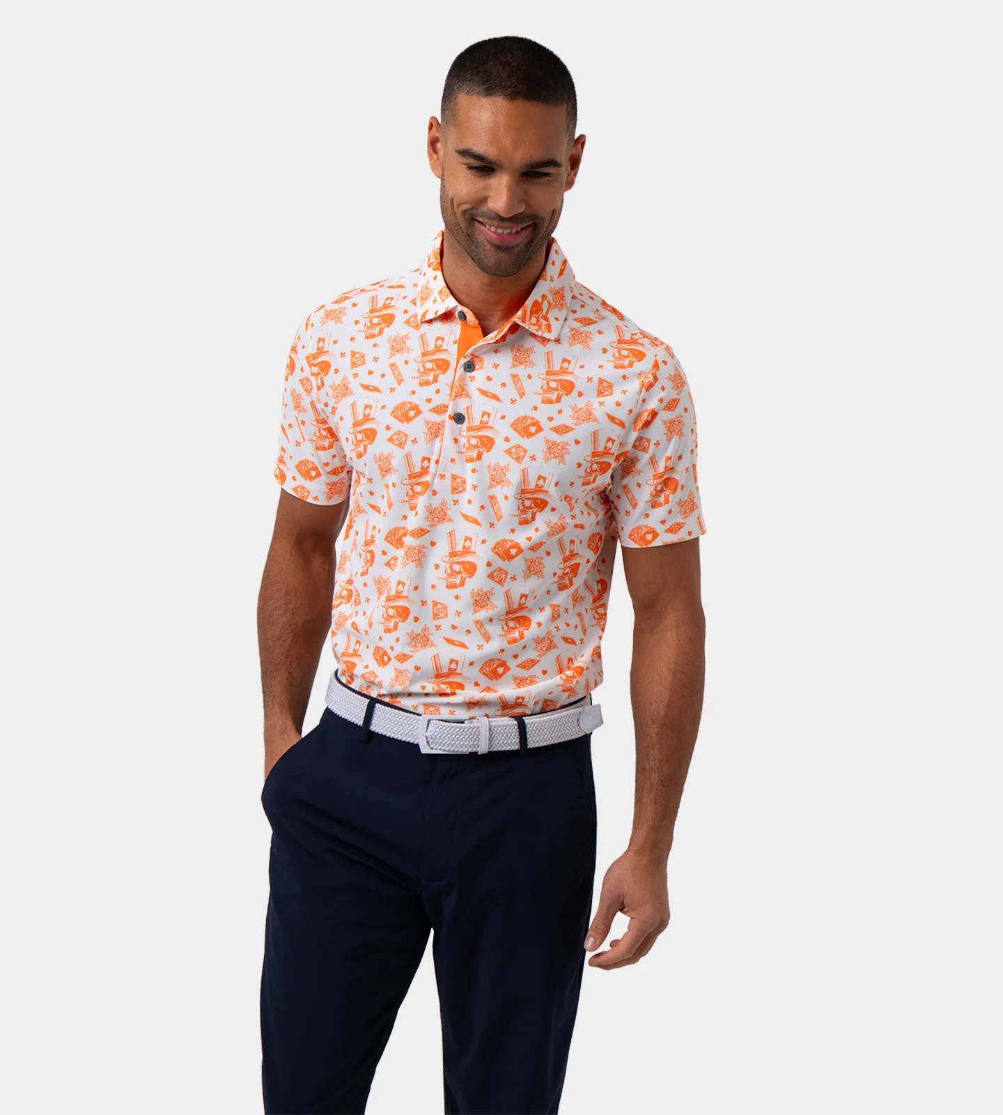 BLACKJACK POLO - WHITE / ORANGE - Image 3