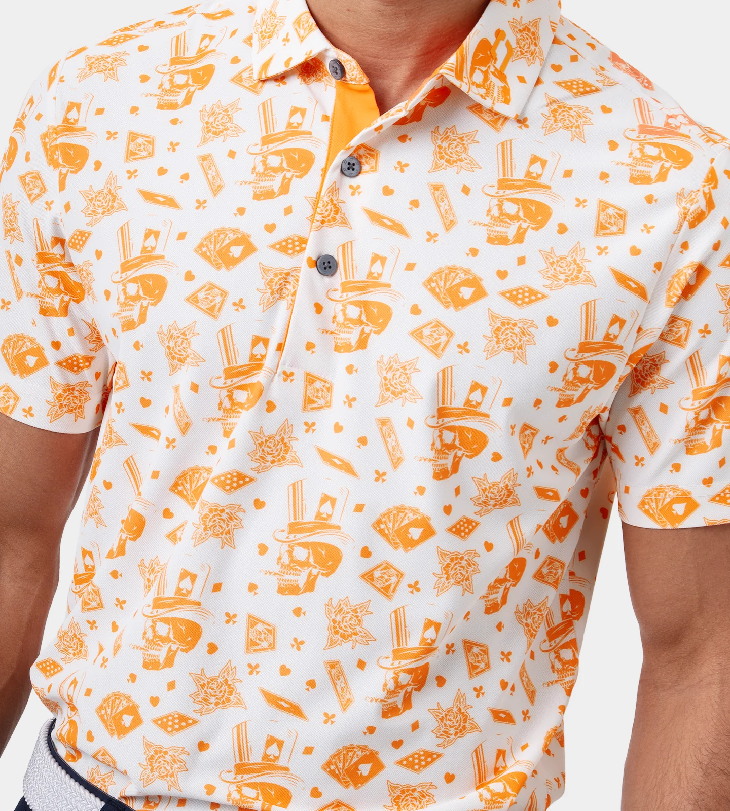 BLACKJACK POLO - WHITE / ORANGE - Image 4