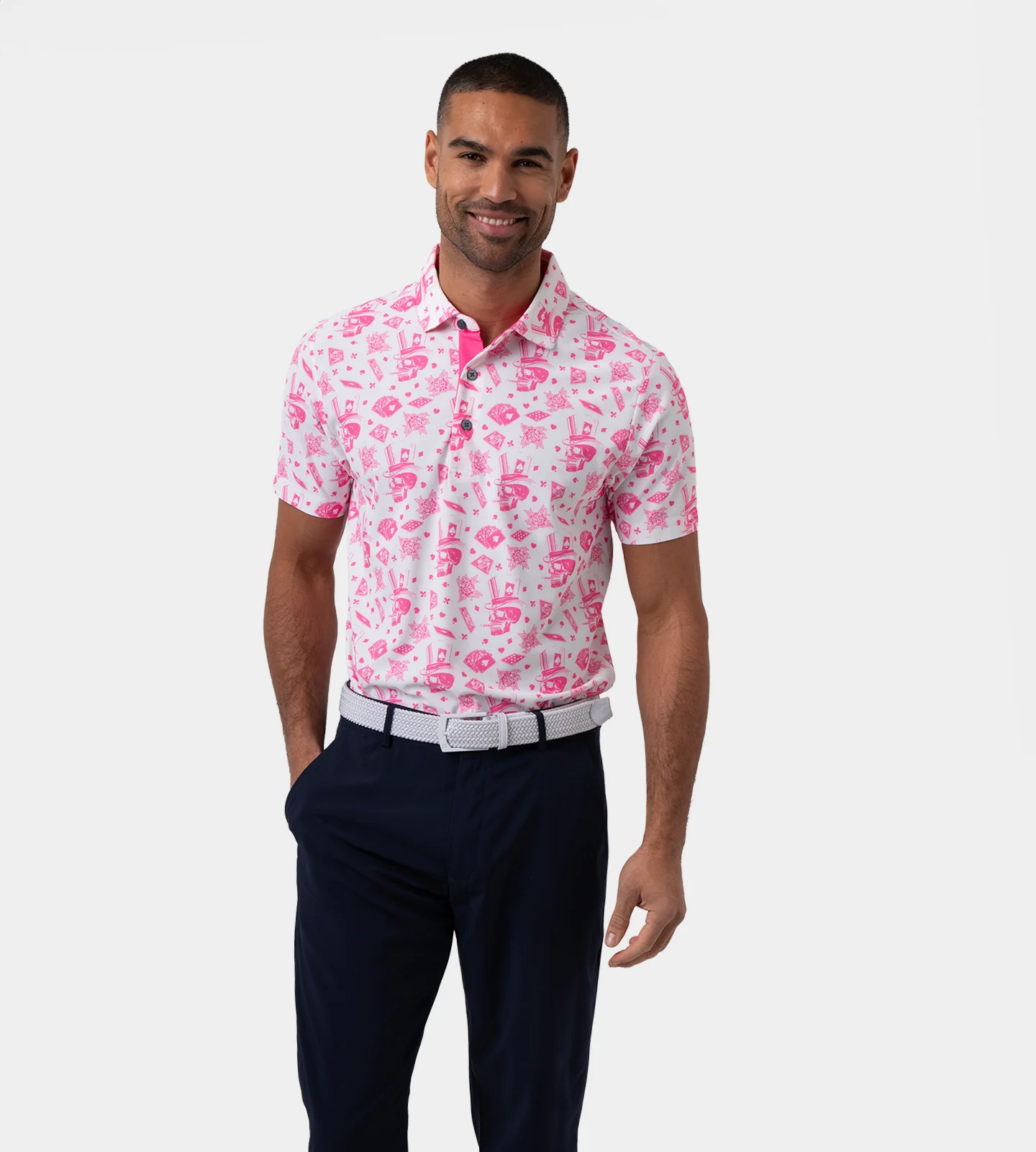 BLACKJACK POLO - WHITE/ PINK - Image 3