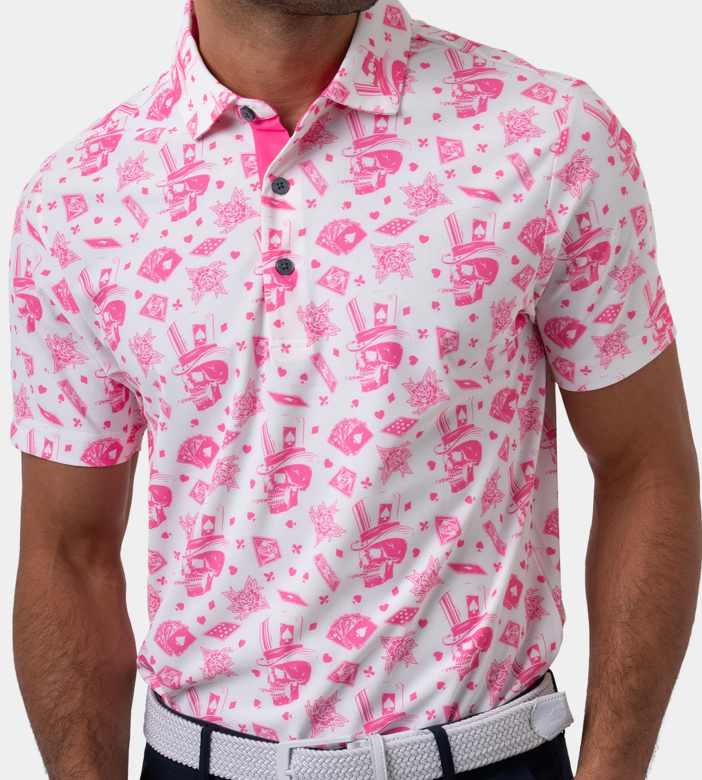 BLACKJACK POLO - WHITE/ PINK - Image 4