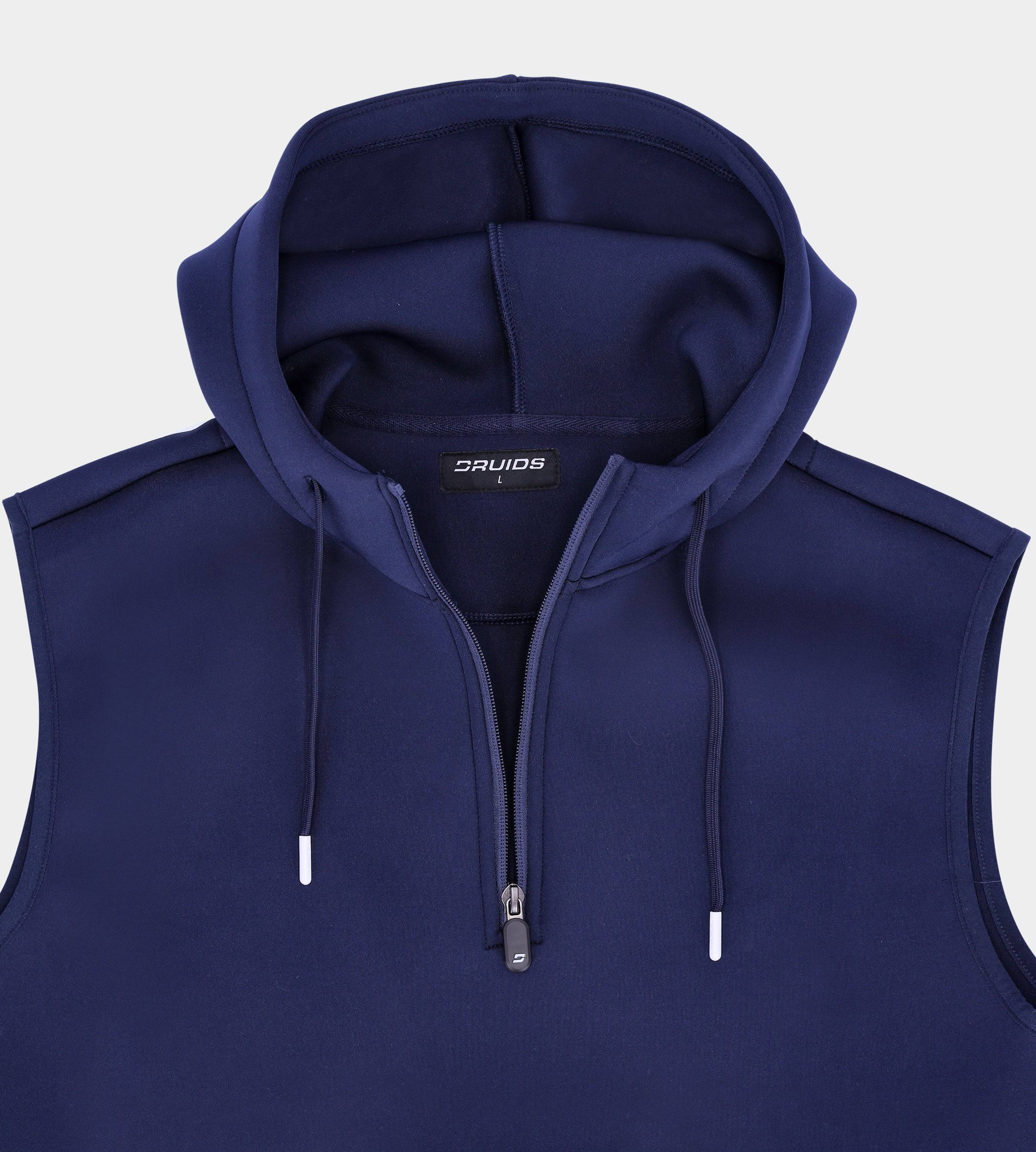 BLAZE SLEEVELESS HOODIE - NAVY - Image 2