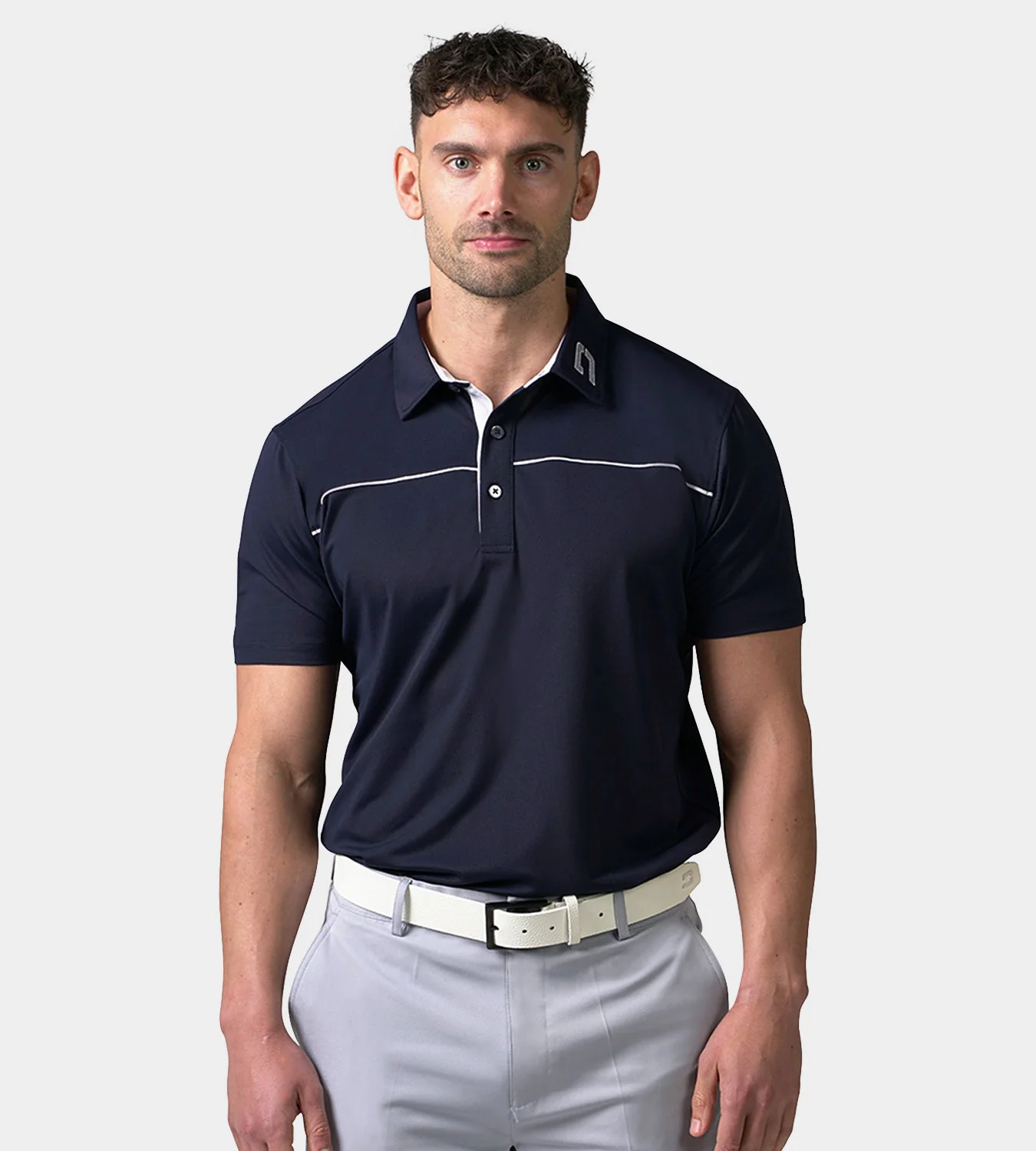 BLOCK PIQUE POLO - NAVY - Image 3