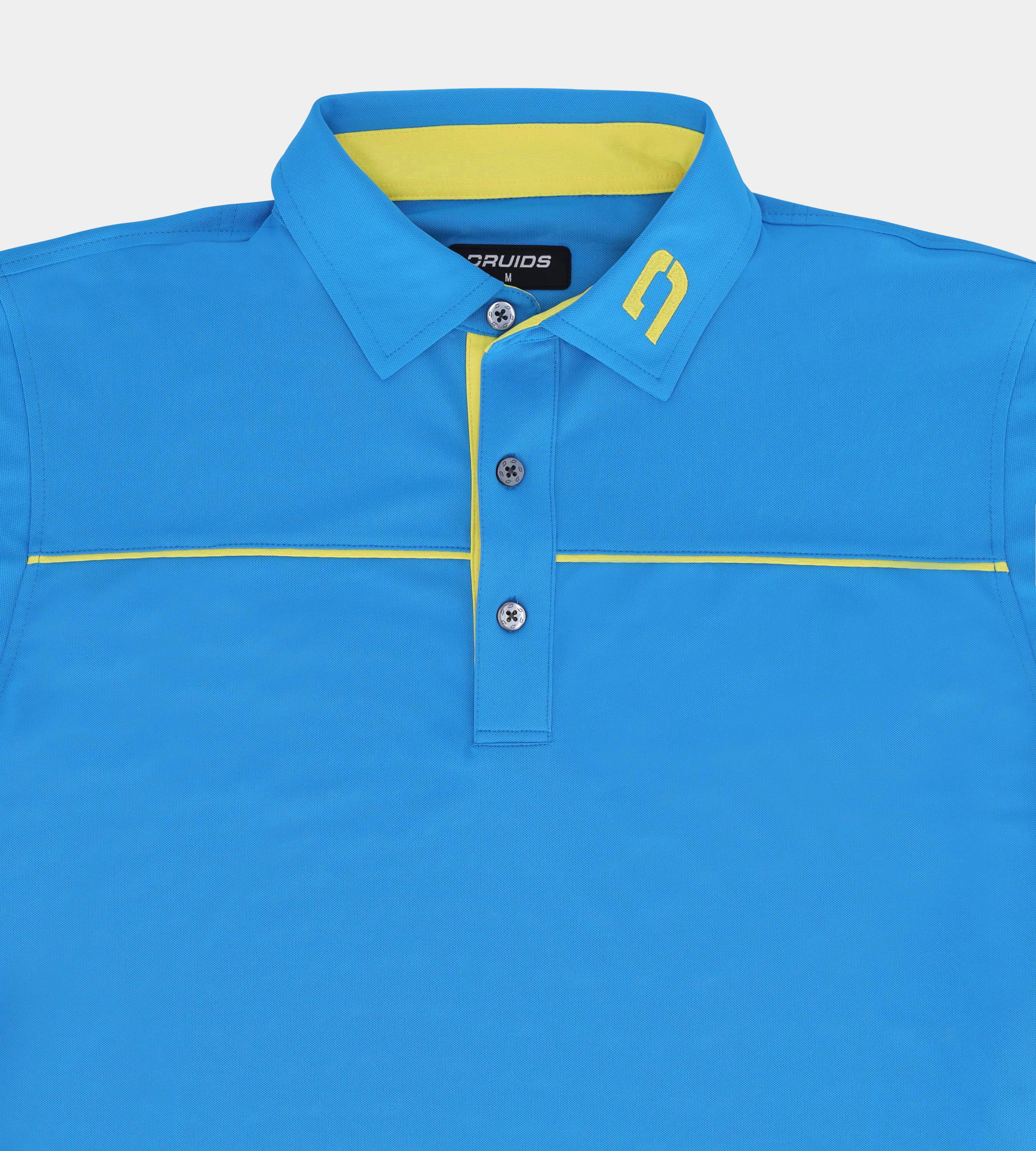 BLOCK PIQUE POLO - BLUE / LIME - Image 5