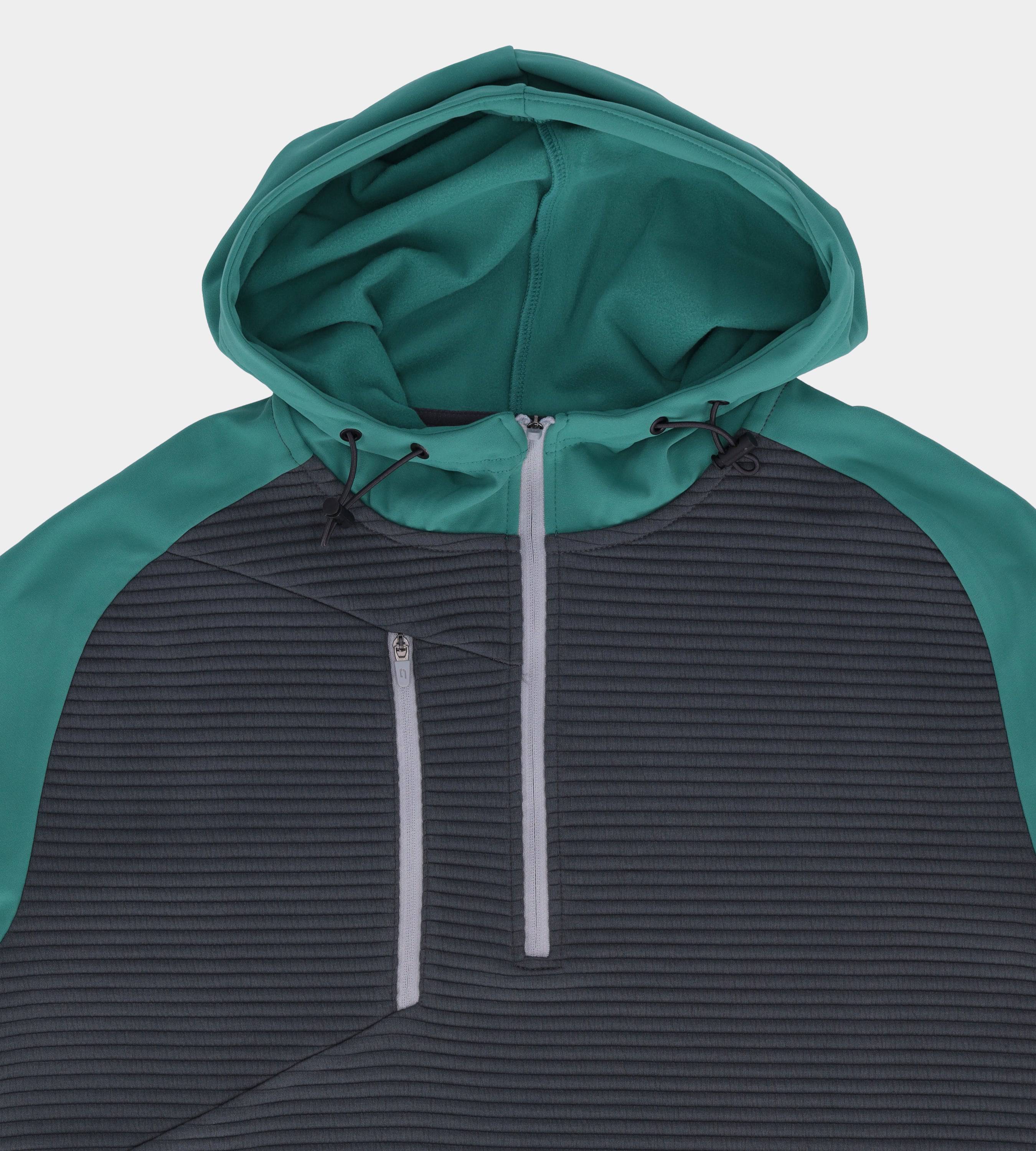 CONTRAST HOODIE - GREEN / CHARCOAL - Image 3