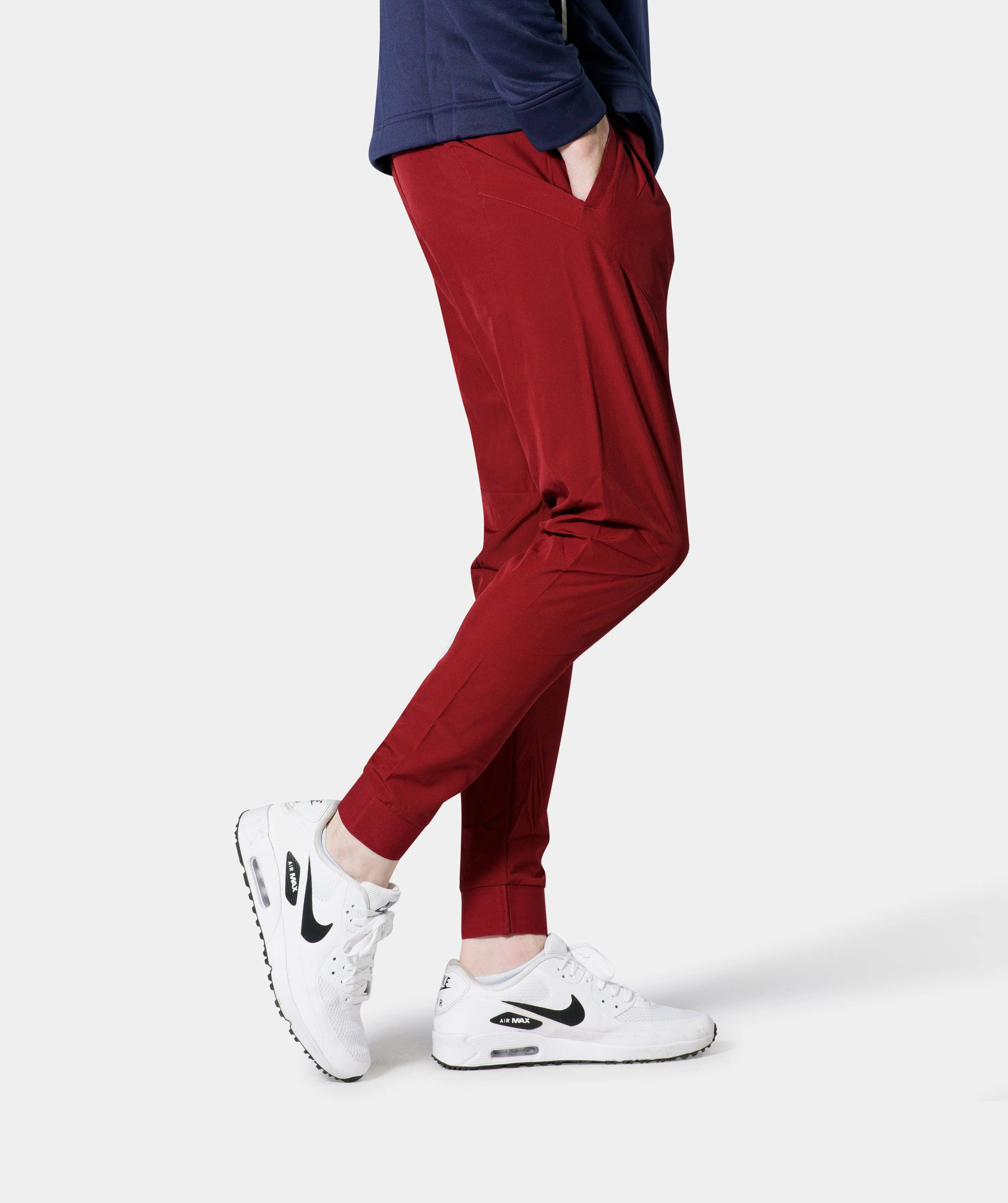 LUXE GOLF JOGGERS - BURGUNDY - Image 3