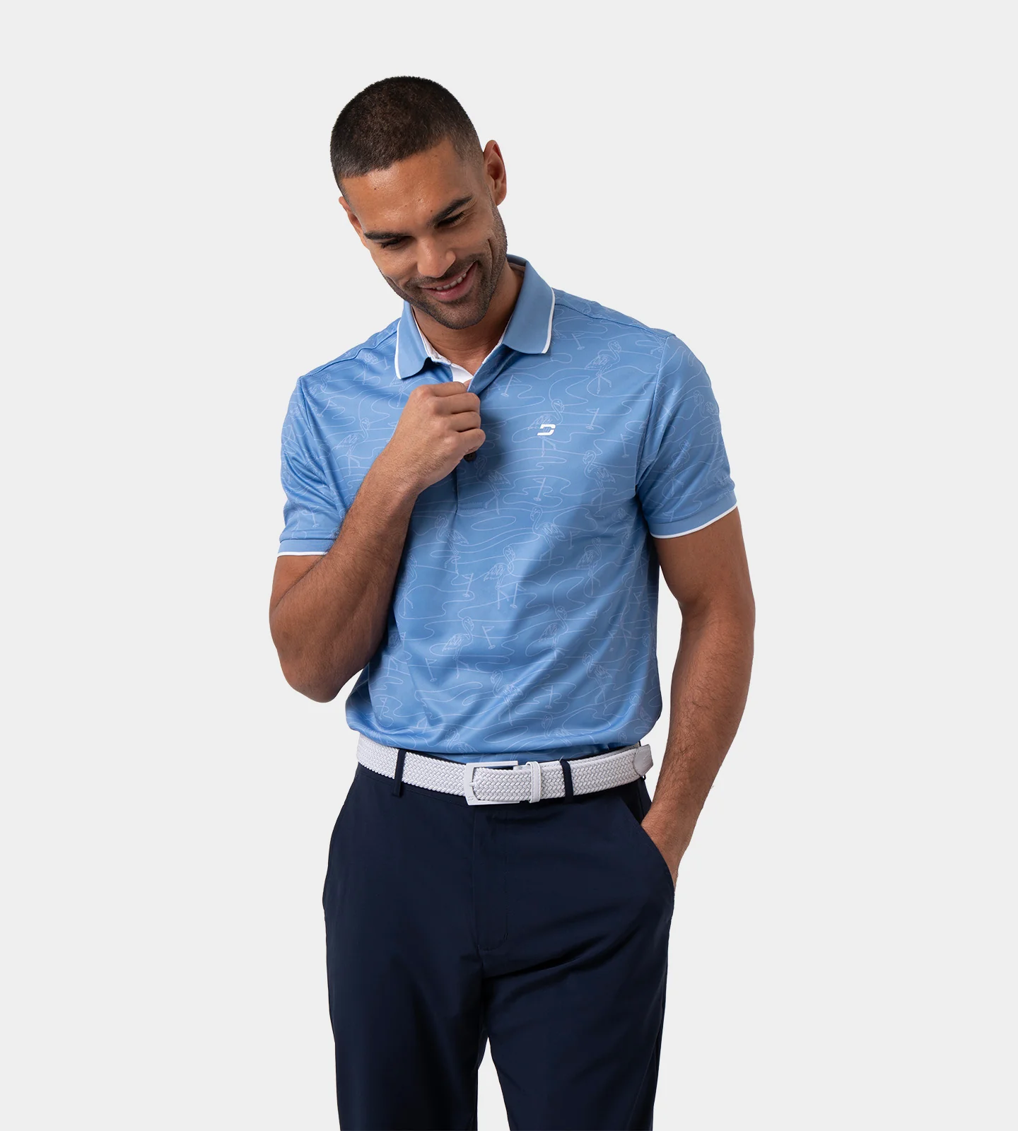 FLAMINGO FLAG POLO - DENIM - Image 3