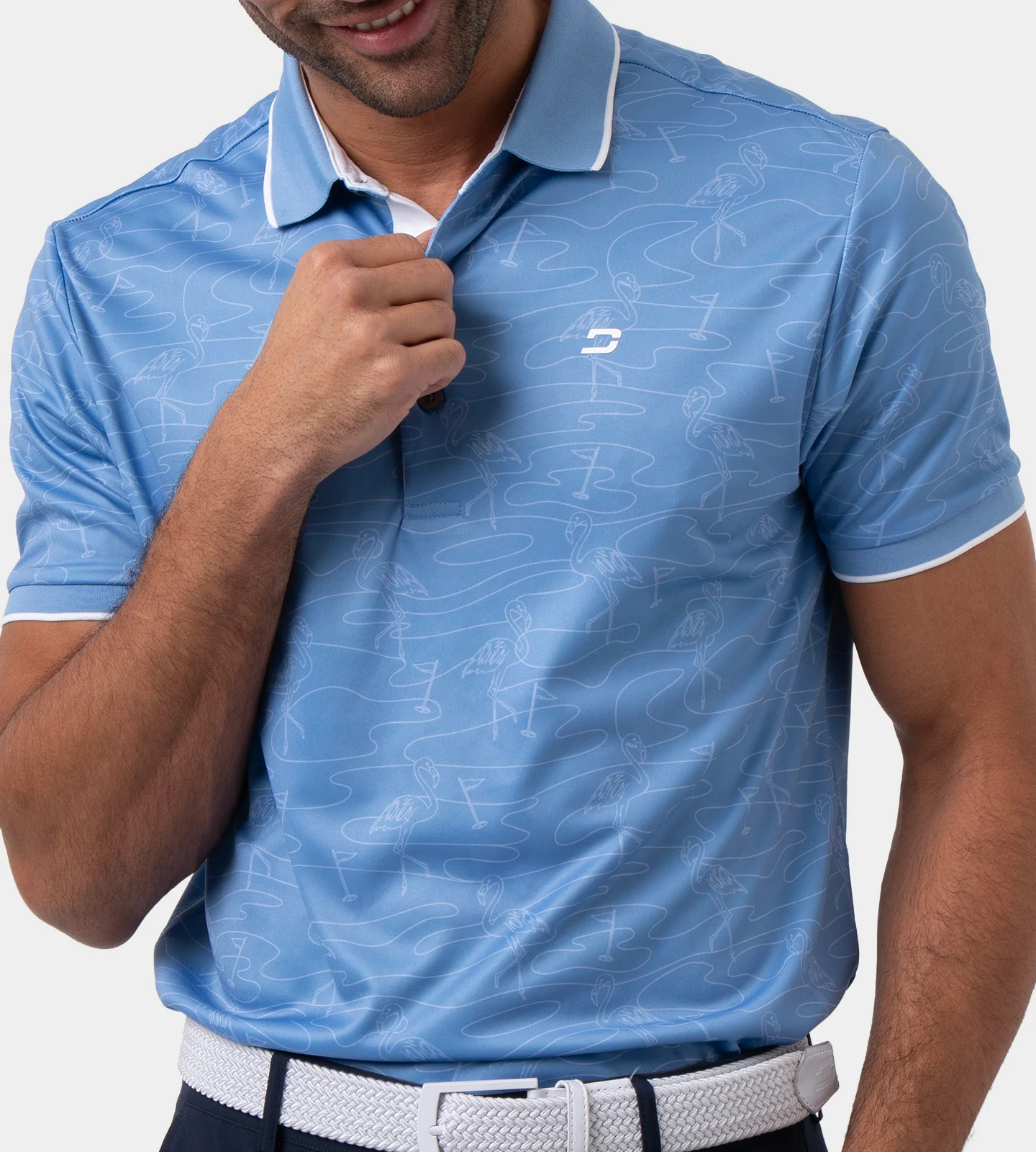 FLAMINGO FLAG POLO - DENIM - Image 5