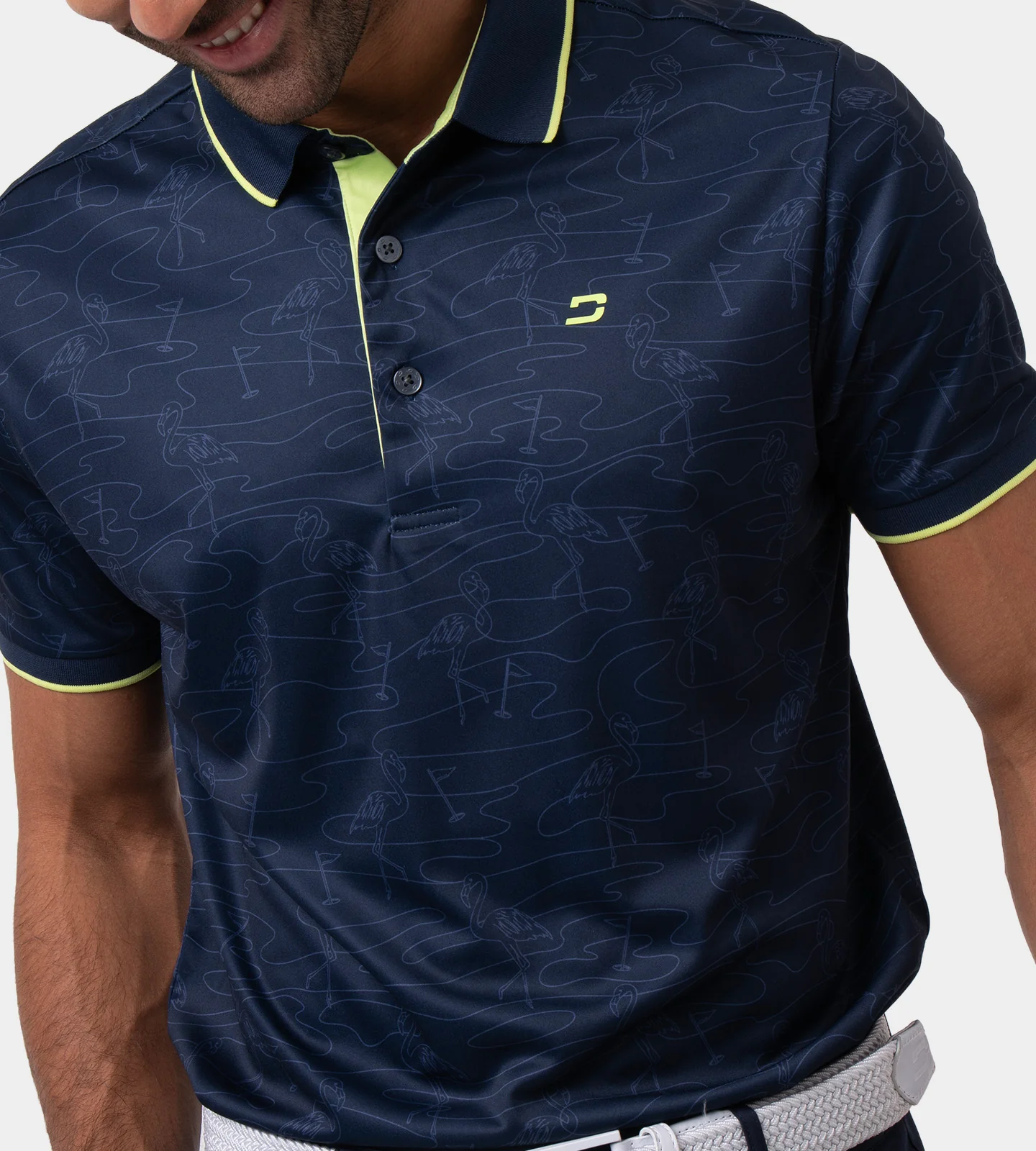 FLAMINGO FLAG POLO - NAVY - Image 5