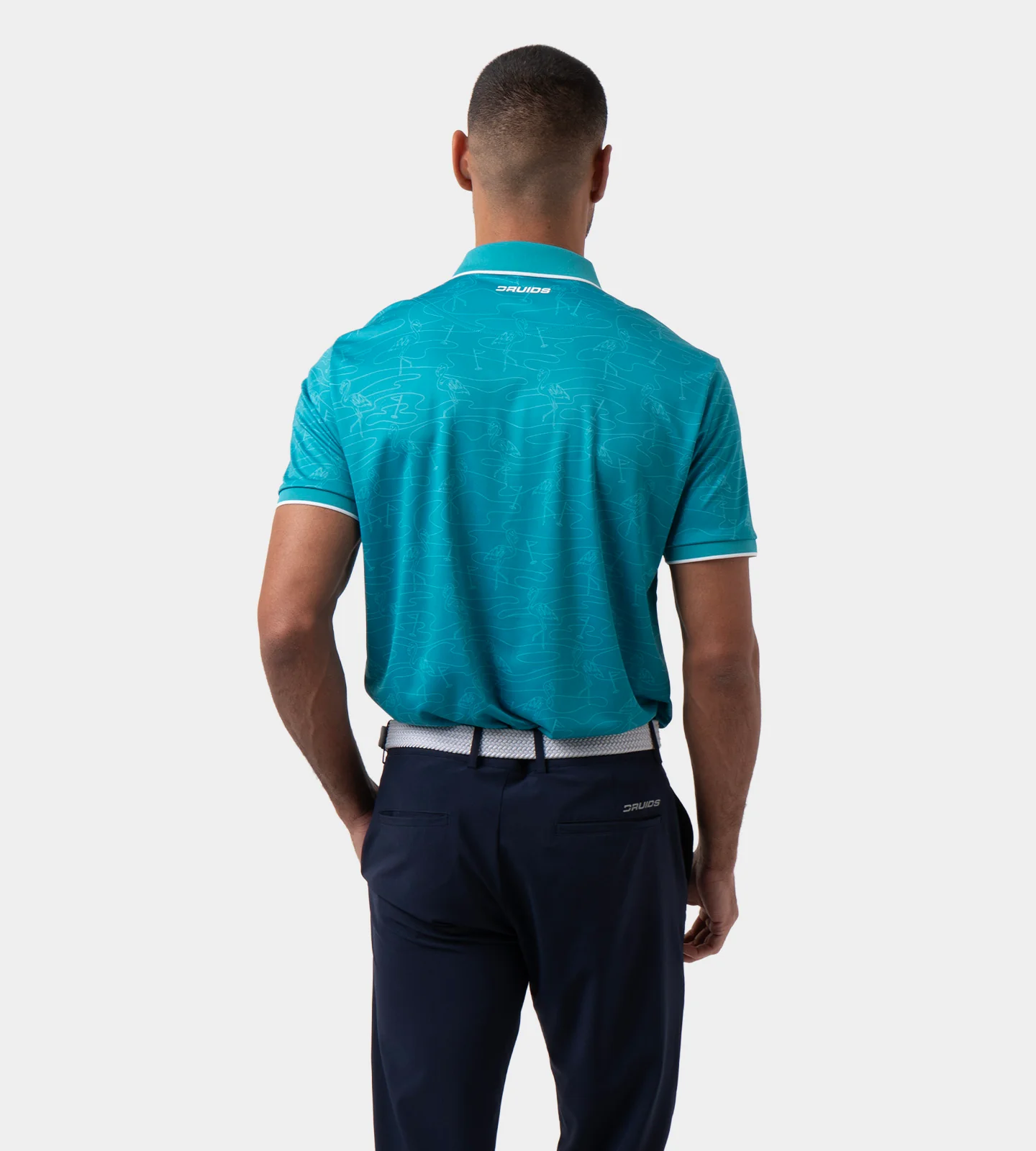 FLAMINGO FLAG POLO - TEAL - Image 4