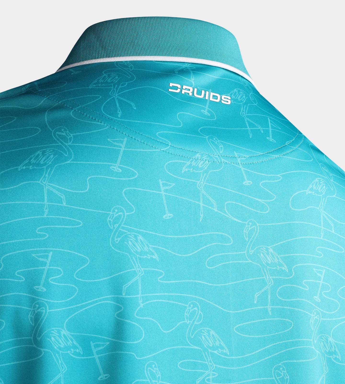 FLAMINGO FLAG POLO - TEAL - Image 7
