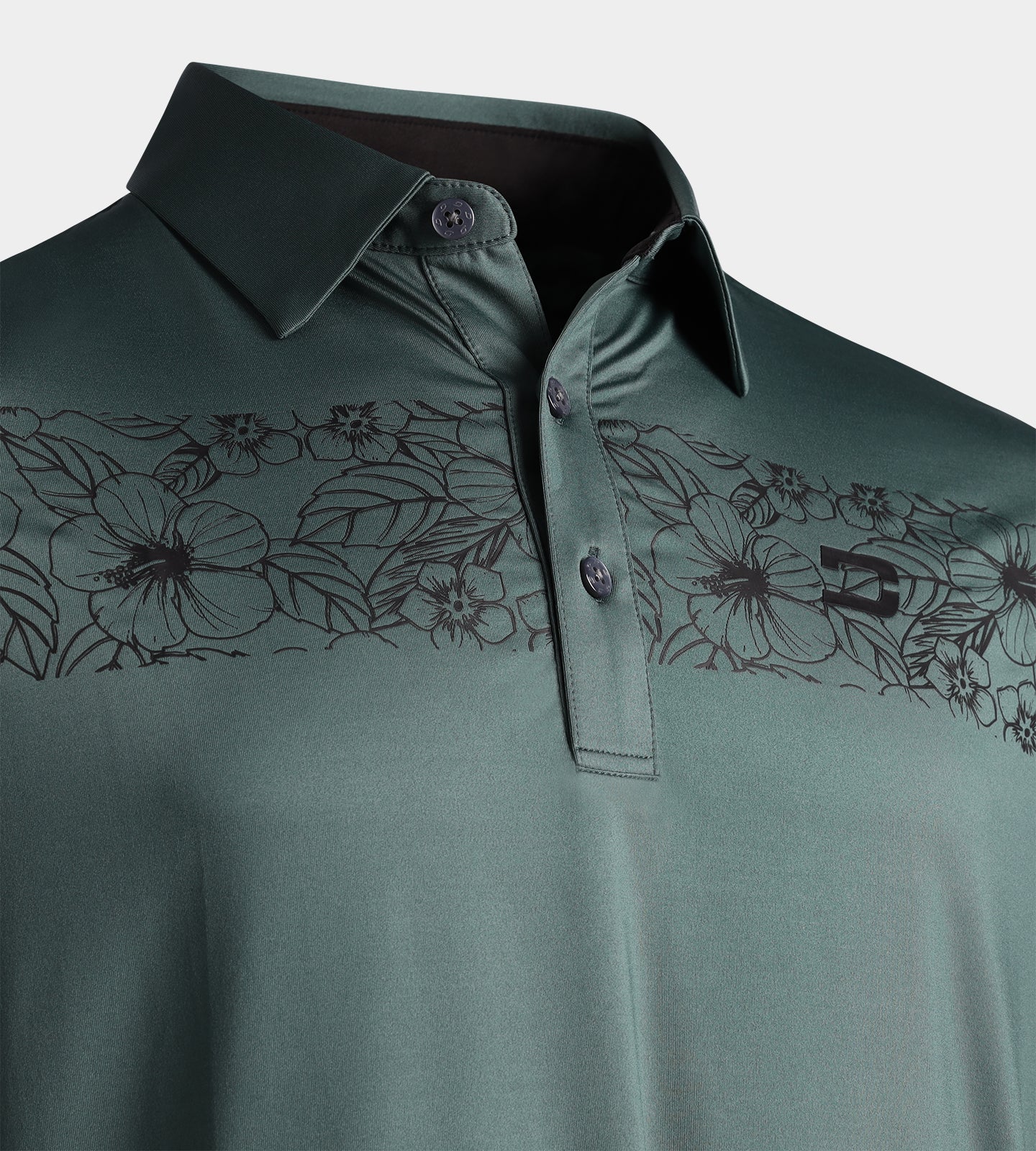 FLORAL PANEL POLO - SAGE - Image 3