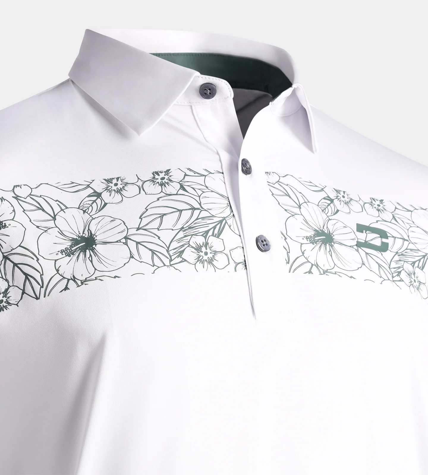 FLORAL PANEL POLO - WHITE - Image 3