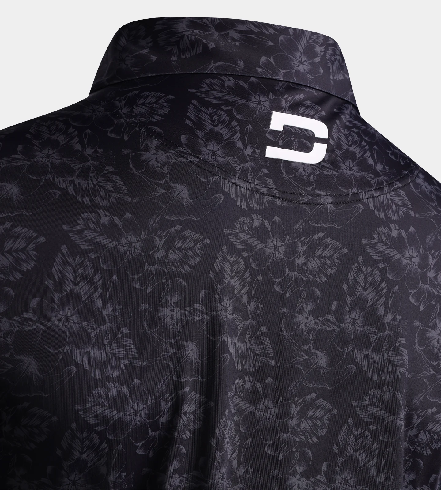 FLORAL TECH POLO - BLACK - Image 4