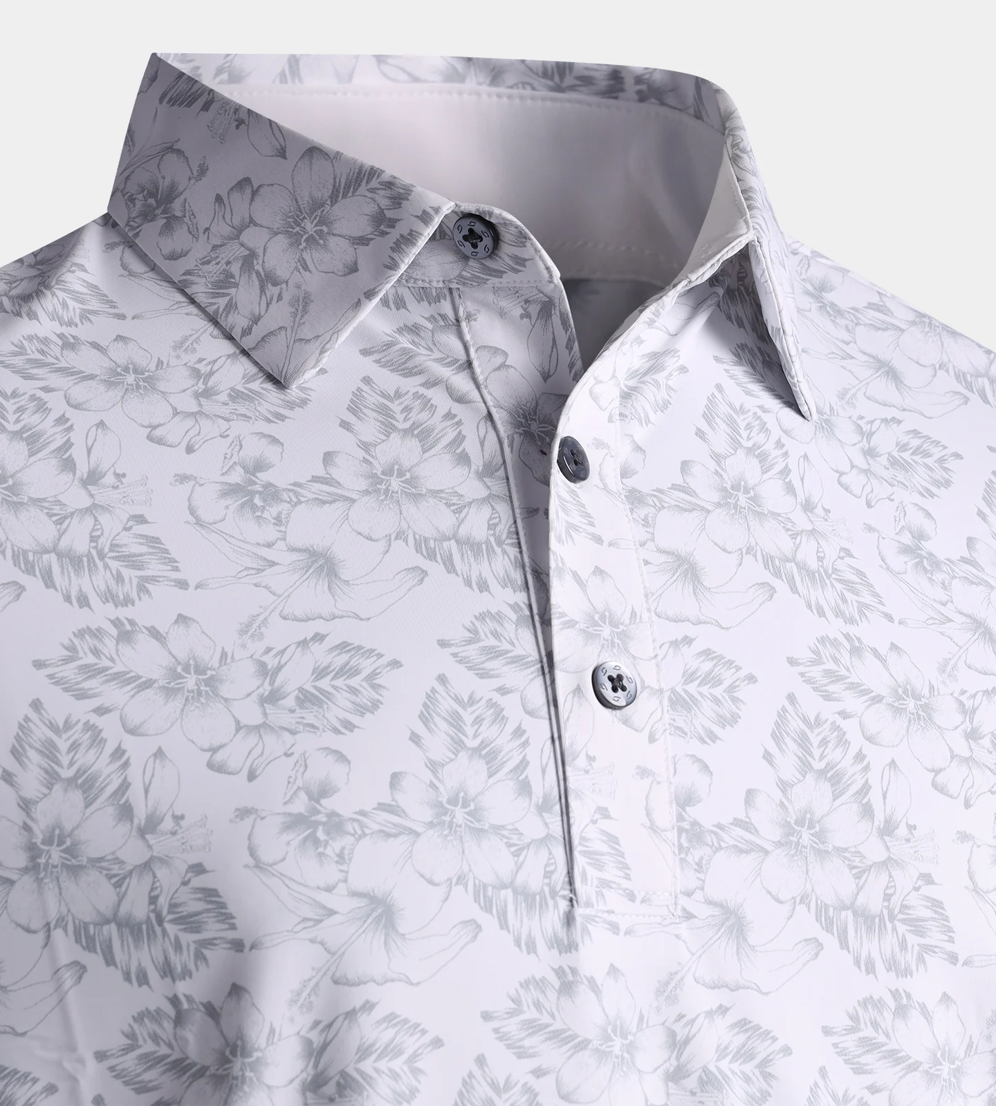 FLORAL TECH POLO - WHITE - Image 3