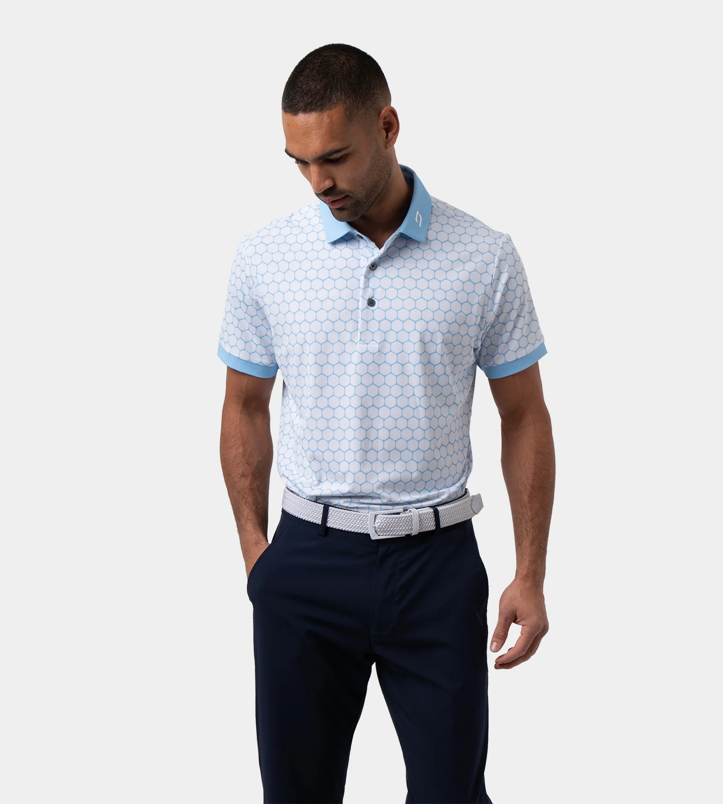 HEXA PREPPY POLO - WHITE/ BLUE - Image 3