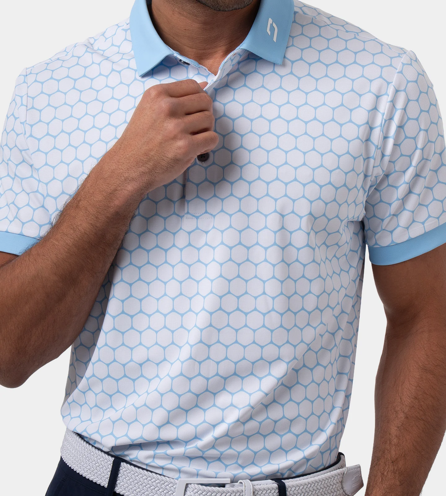 HEXA PREPPY POLO - WHITE/ BLUE - Image 5