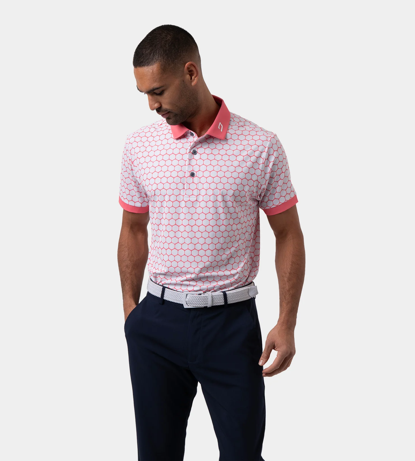 HEXA PREPPY POLO - WHITE/ CORAL - Image 3
