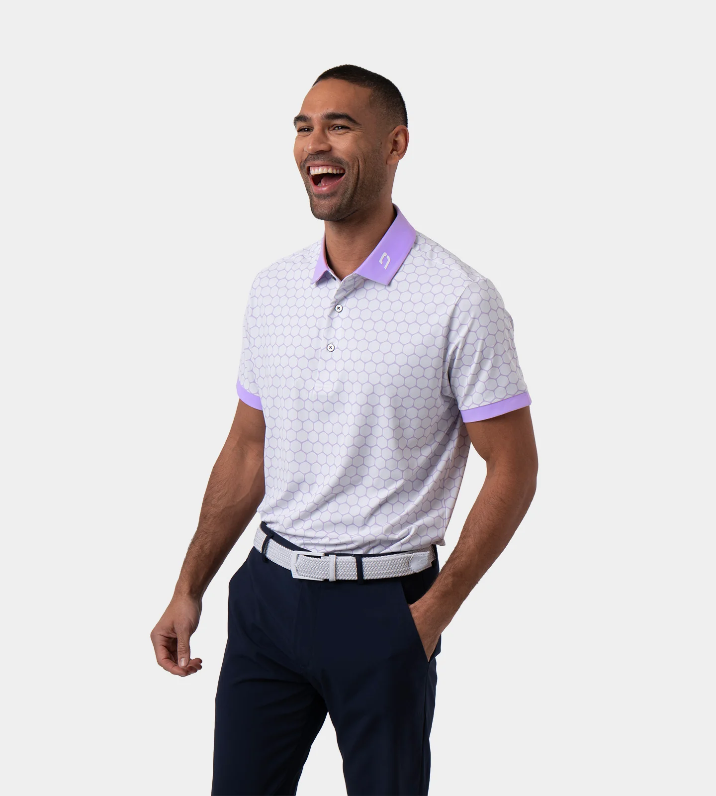 HEXA PREPPY POLO - WHITE/ LAVENDER - Image 3