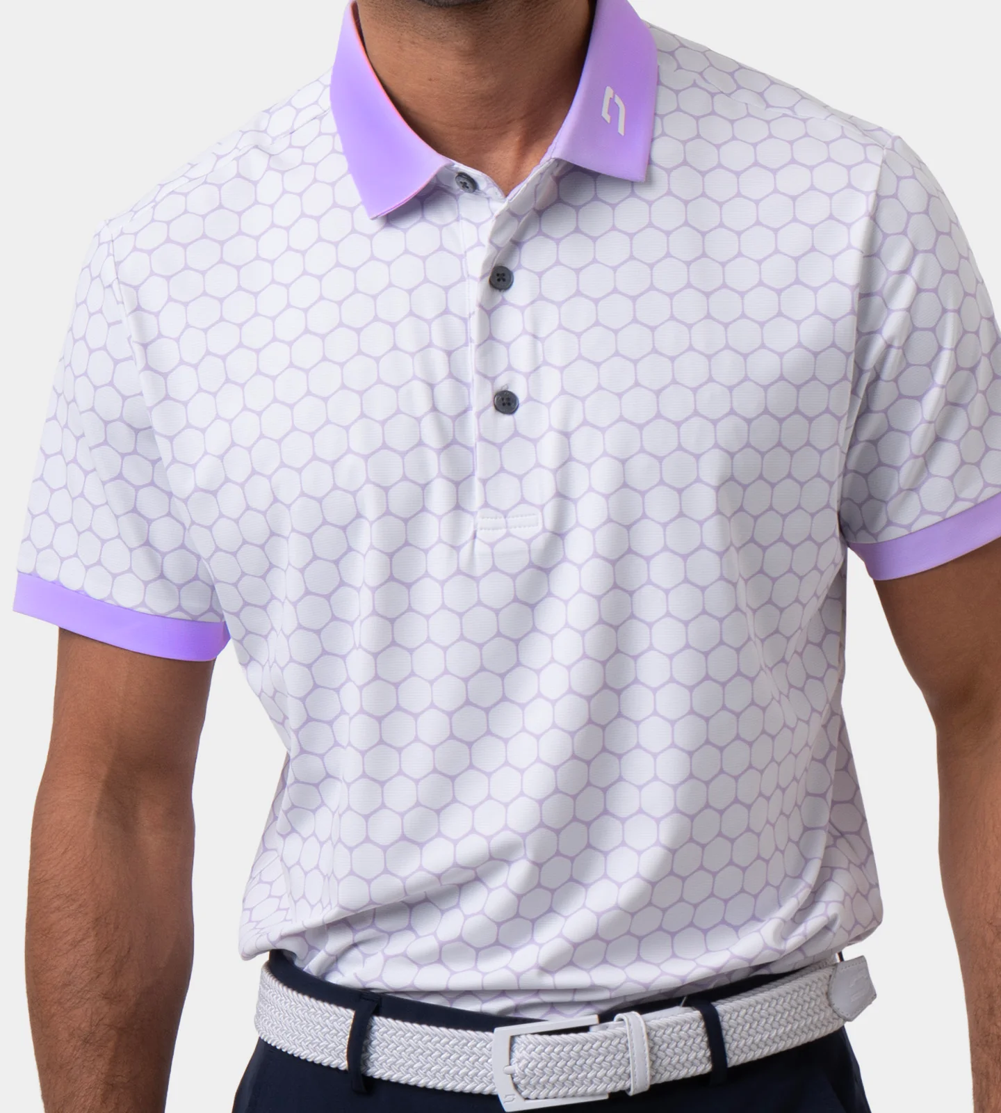 HEXA PREPPY POLO - WHITE/ LAVENDER - Image 5