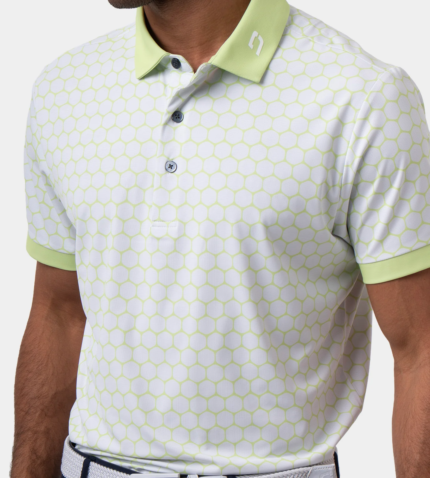 HEXA PREPPY POLO - WHITE/ LIME - Image 5