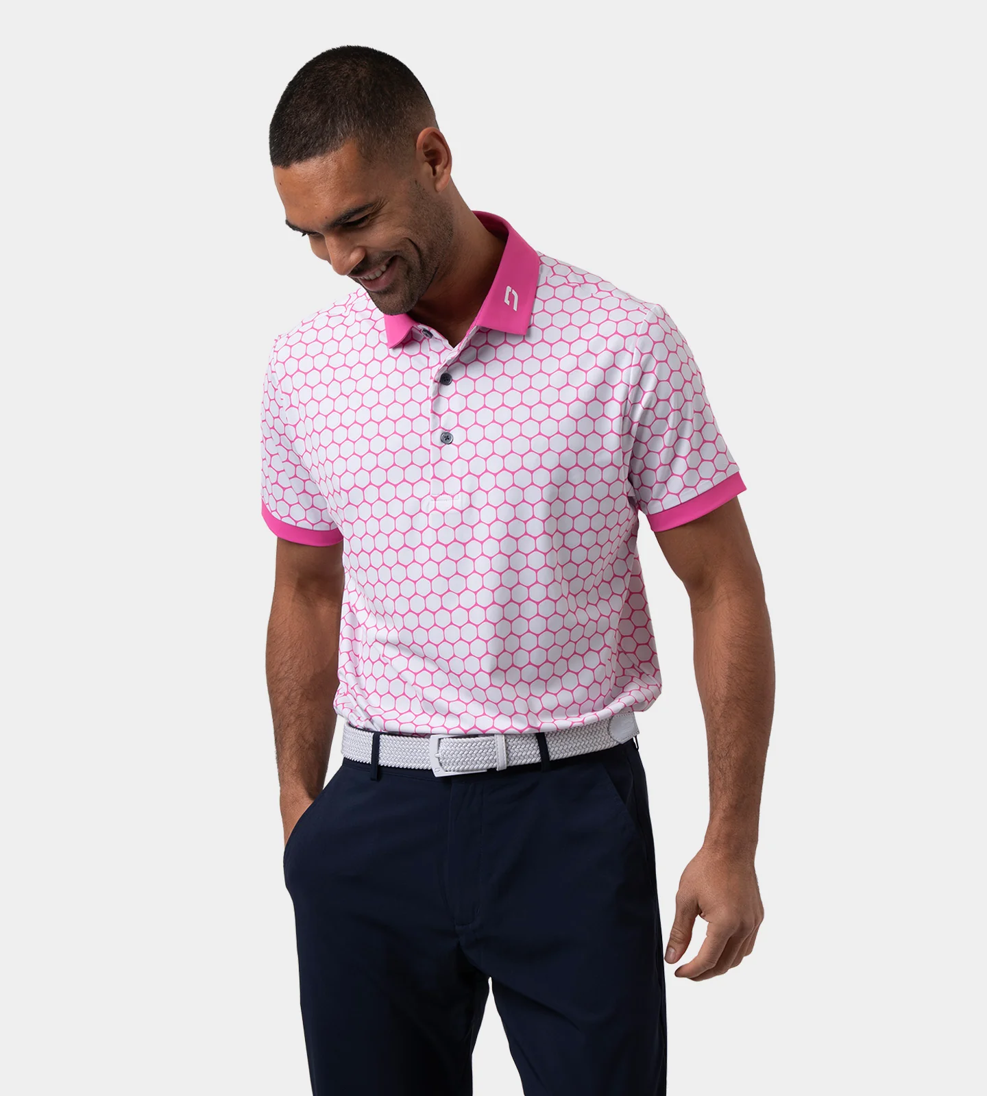 HEXA PREPPY POLO - WHITE/PINK - Image 3