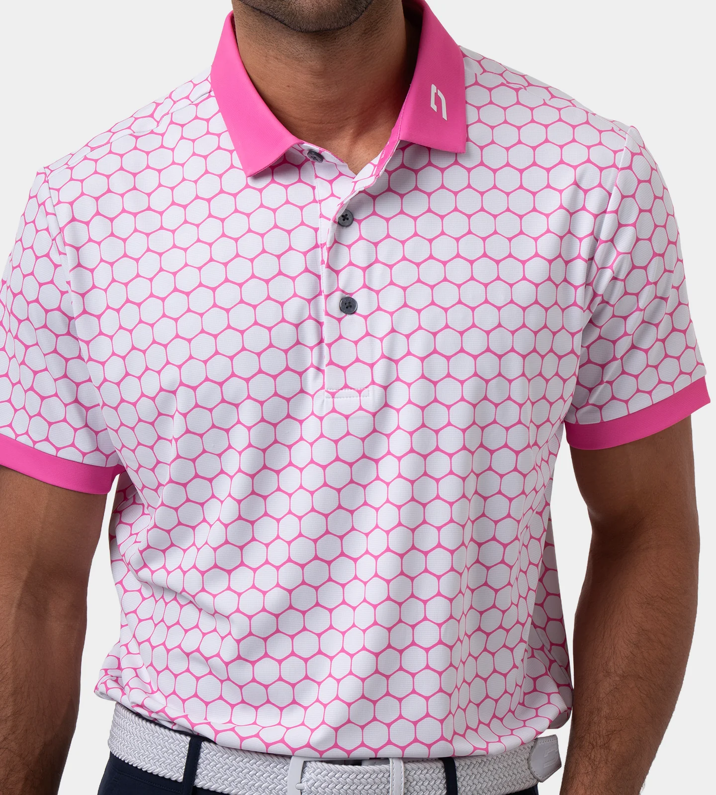 HEXA PREPPY POLO - WHITE/PINK - Image 5