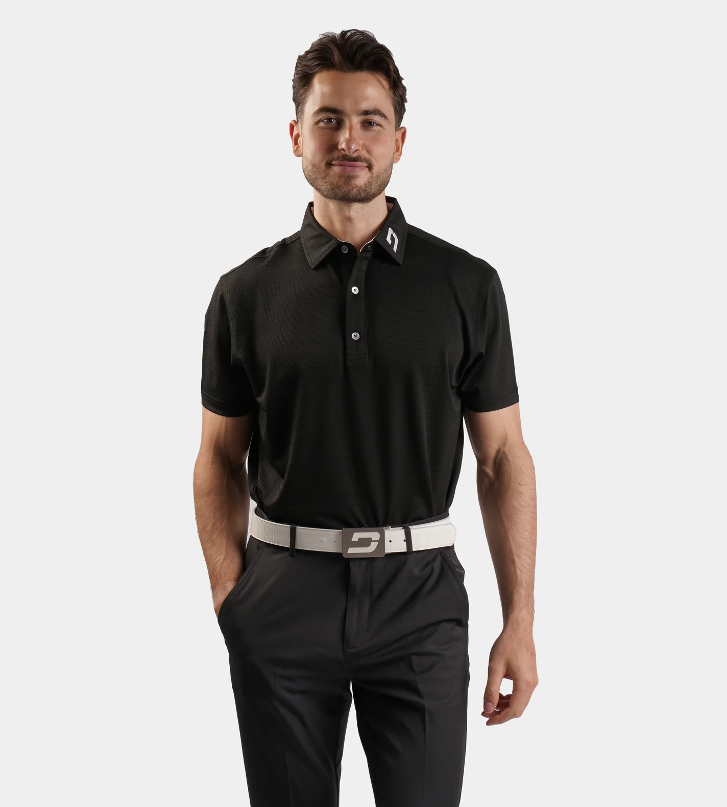 HONEYCOMB POLO - BLACK - Image 3