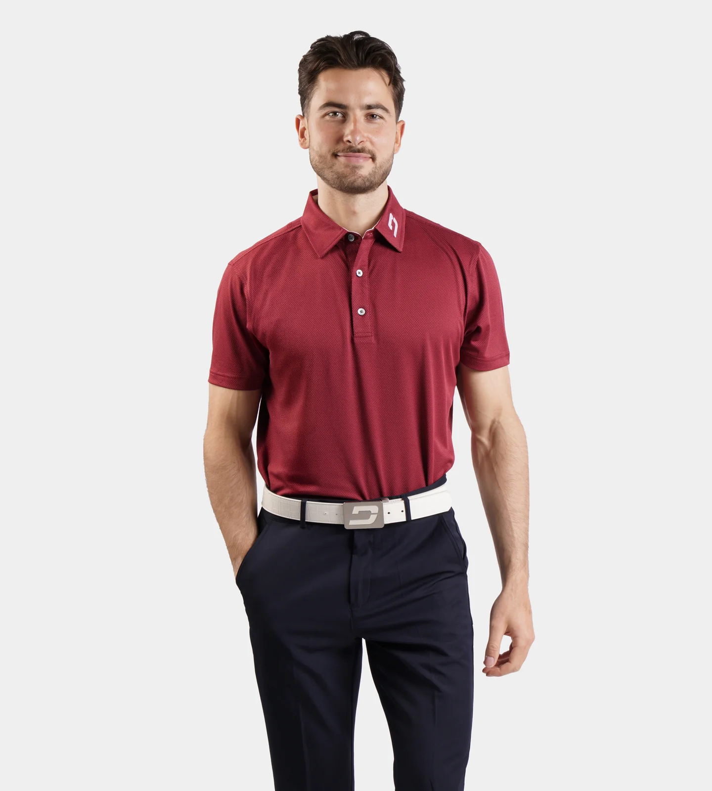 HONEYCOMB POLO - BURGUNDY - Image 3