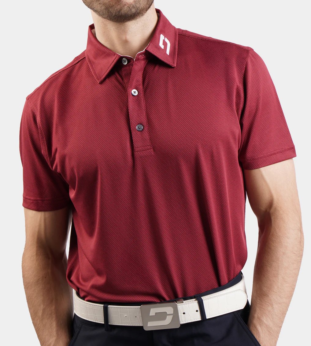 HONEYCOMB POLO - BURGUNDY - Image 7