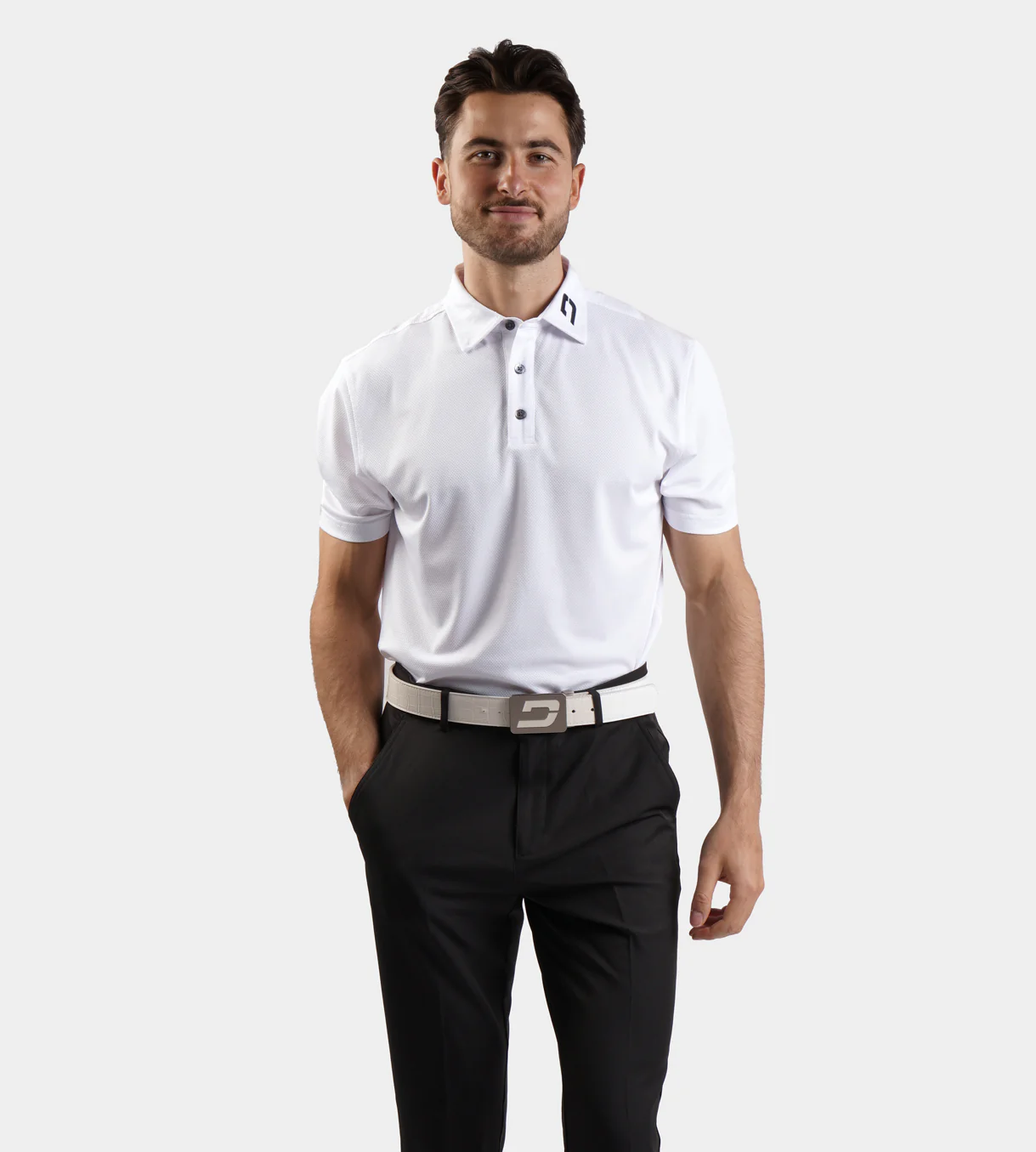 HONEYCOMB POLO - WHITE - Image 3