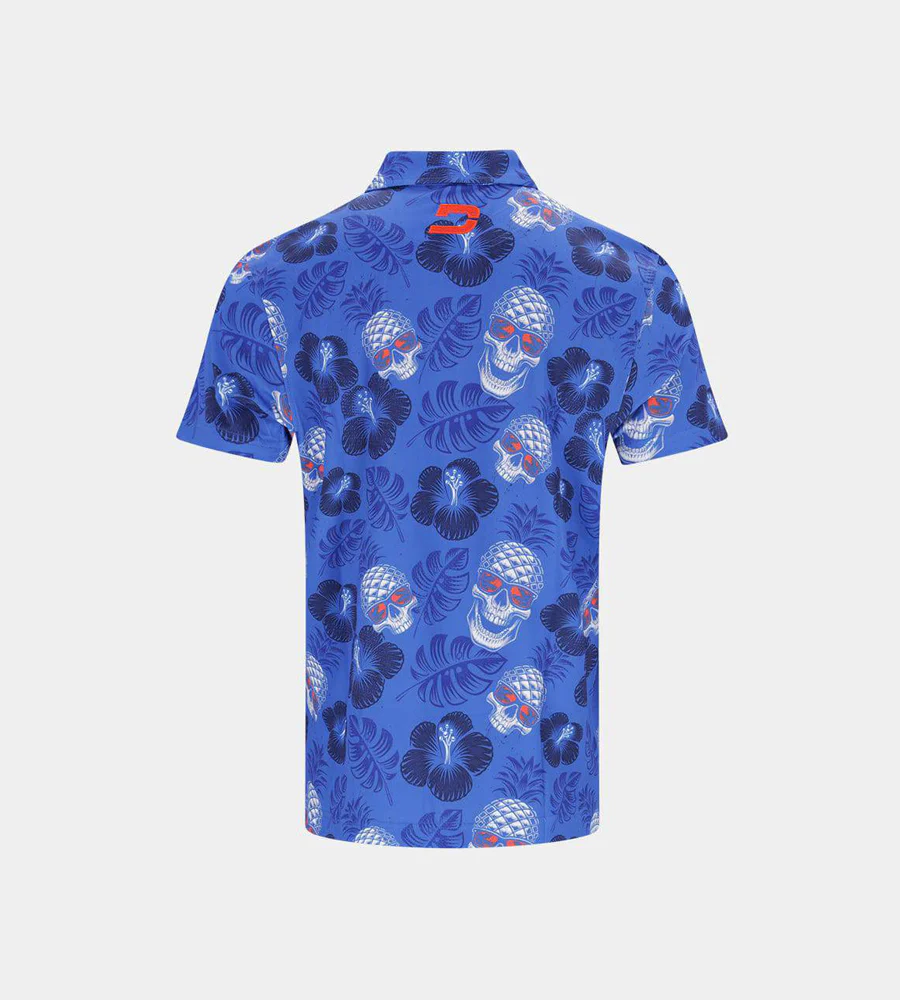 KIDS PINEAPPLE SKULLS POLO - BLUE/ORANGE - Image 2