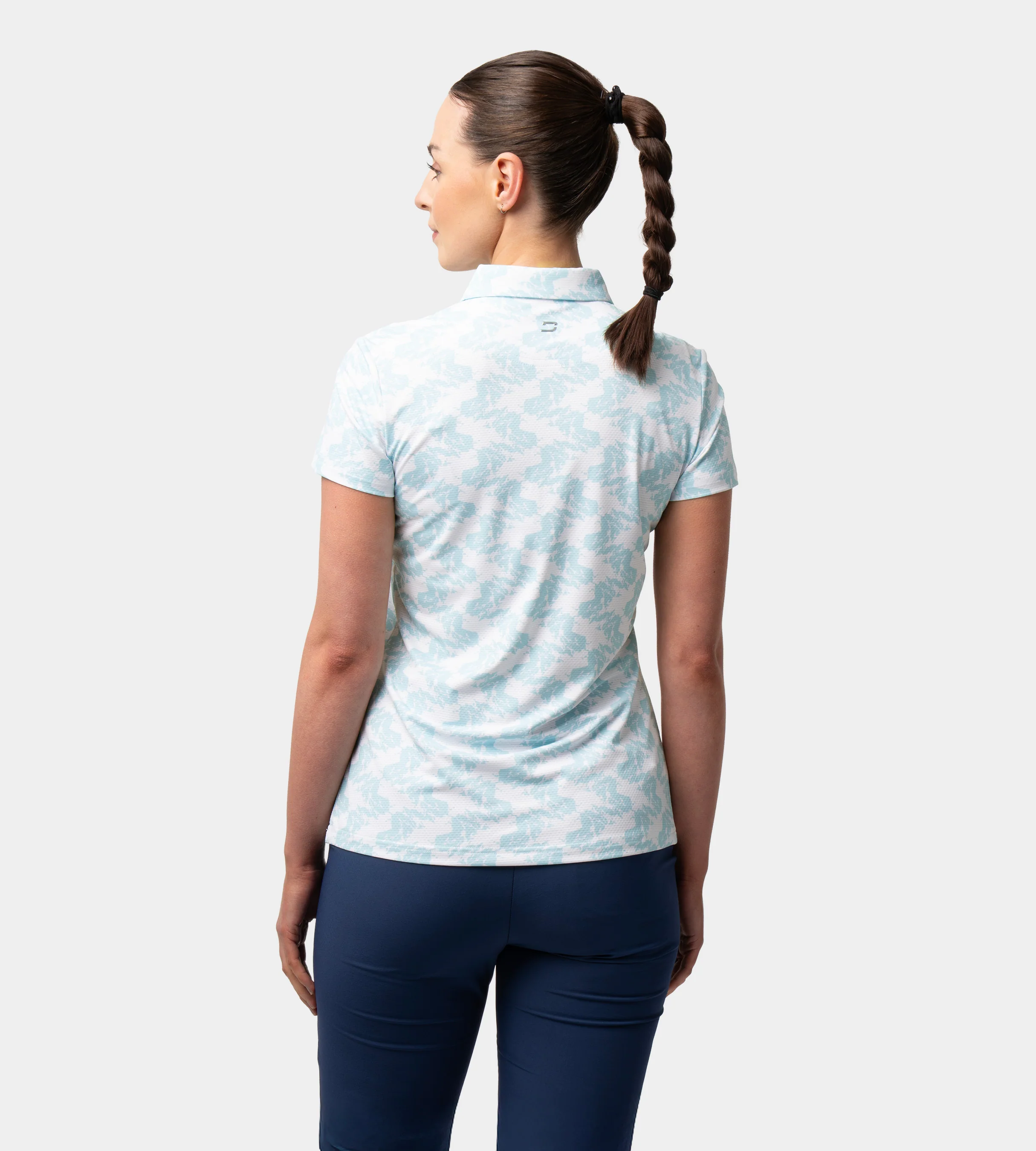 LADIES ABSTRACT EMOTIVE POLO - WHITE - Image 3