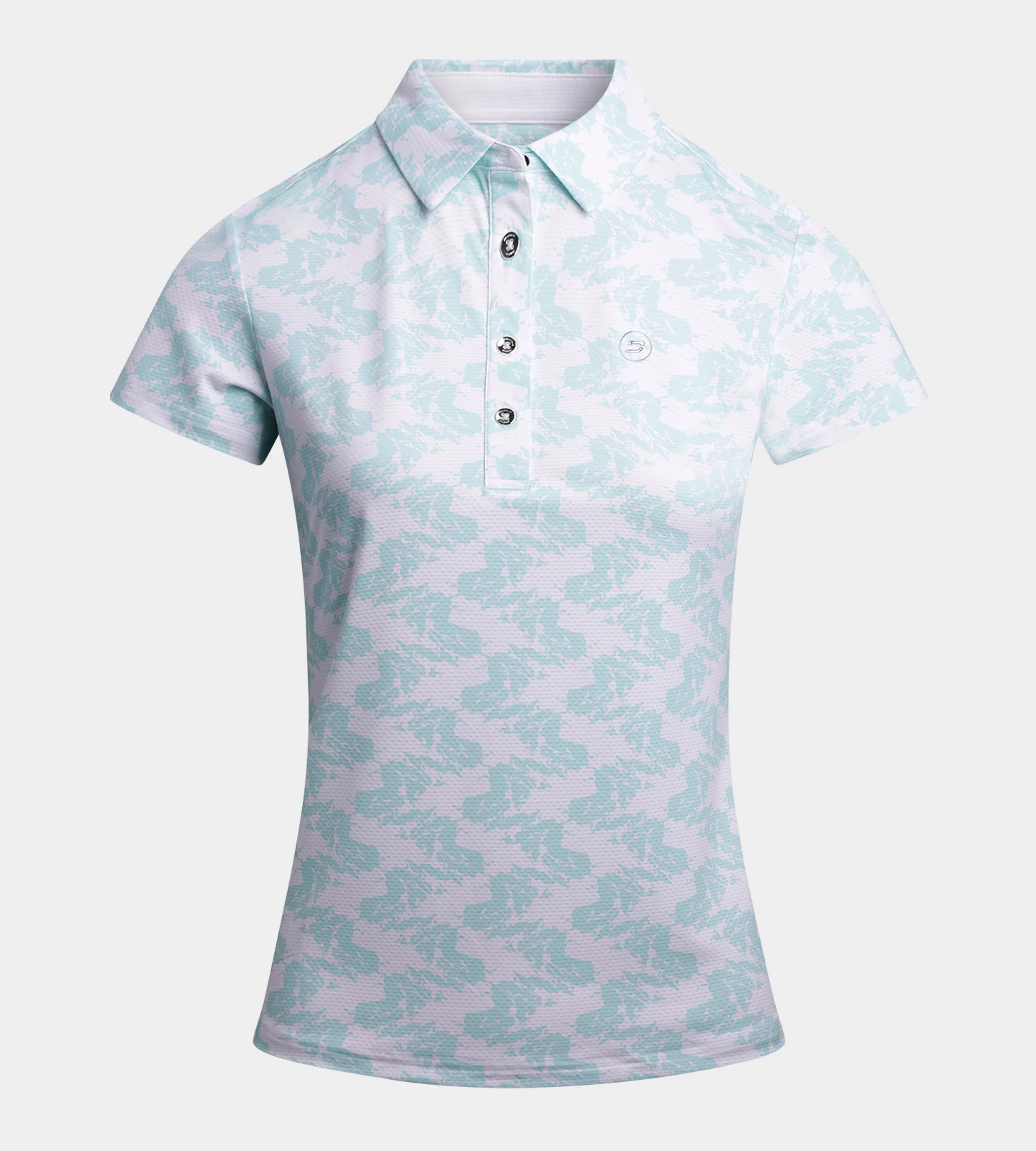 LADIES ABSTRACT EMOTIVE POLO - WHITE - Image 6